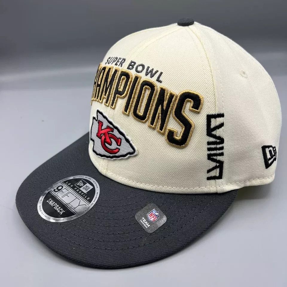 New Era Kansas City Chiefs Hat Men White Snap Back Cap Low Profile Size ONE SIZE - 2 Thumbnail