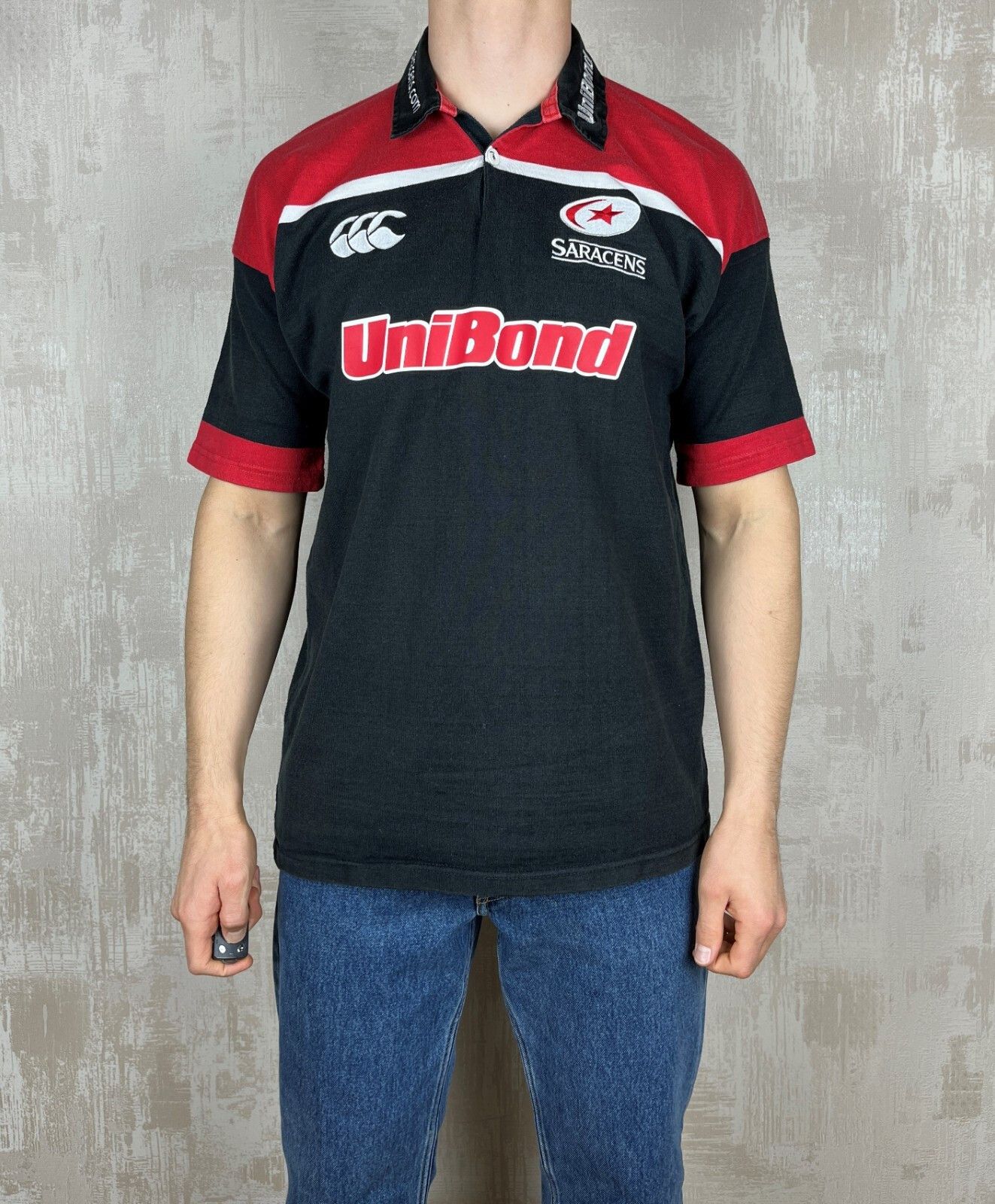 Canterbury of New Zealand Saracens Canterbury Unibond 2001/02 Home Union Rugby Jersey Size US XL / EU 56 / 4 - 2 Thumbnail