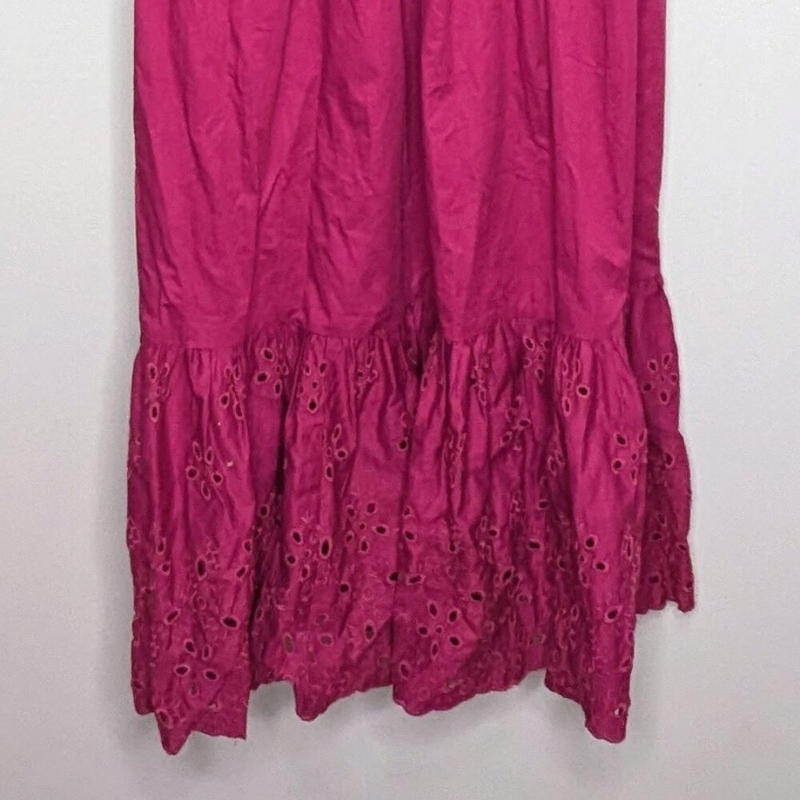Anthropologie En Saison Flutter Sleeve Maxi Dress Eyelet Criss Cross Back Size S / US 4 / IT 40 - 3 Thumbnail