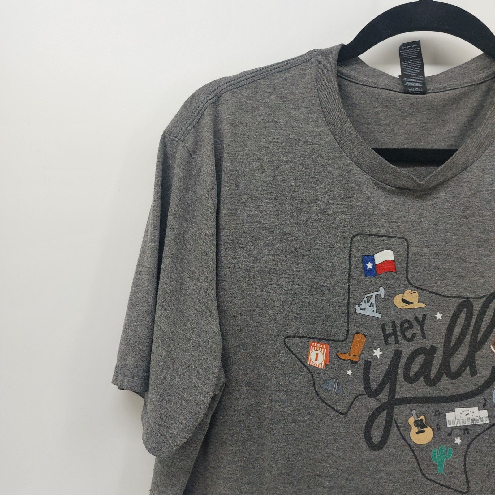 Other District XL Gray Texas Hey Yall T-shirt Men's Unisex Casula Size US XL / EU 56 / 4 - 5 Thumbnail
