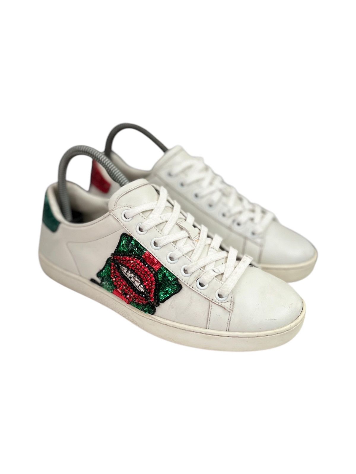 Designer × Gucci gucci low top sneakers lips leather shoes streetwear women's Size US 5.5 / IT 35.5 - 1 Thumbnail