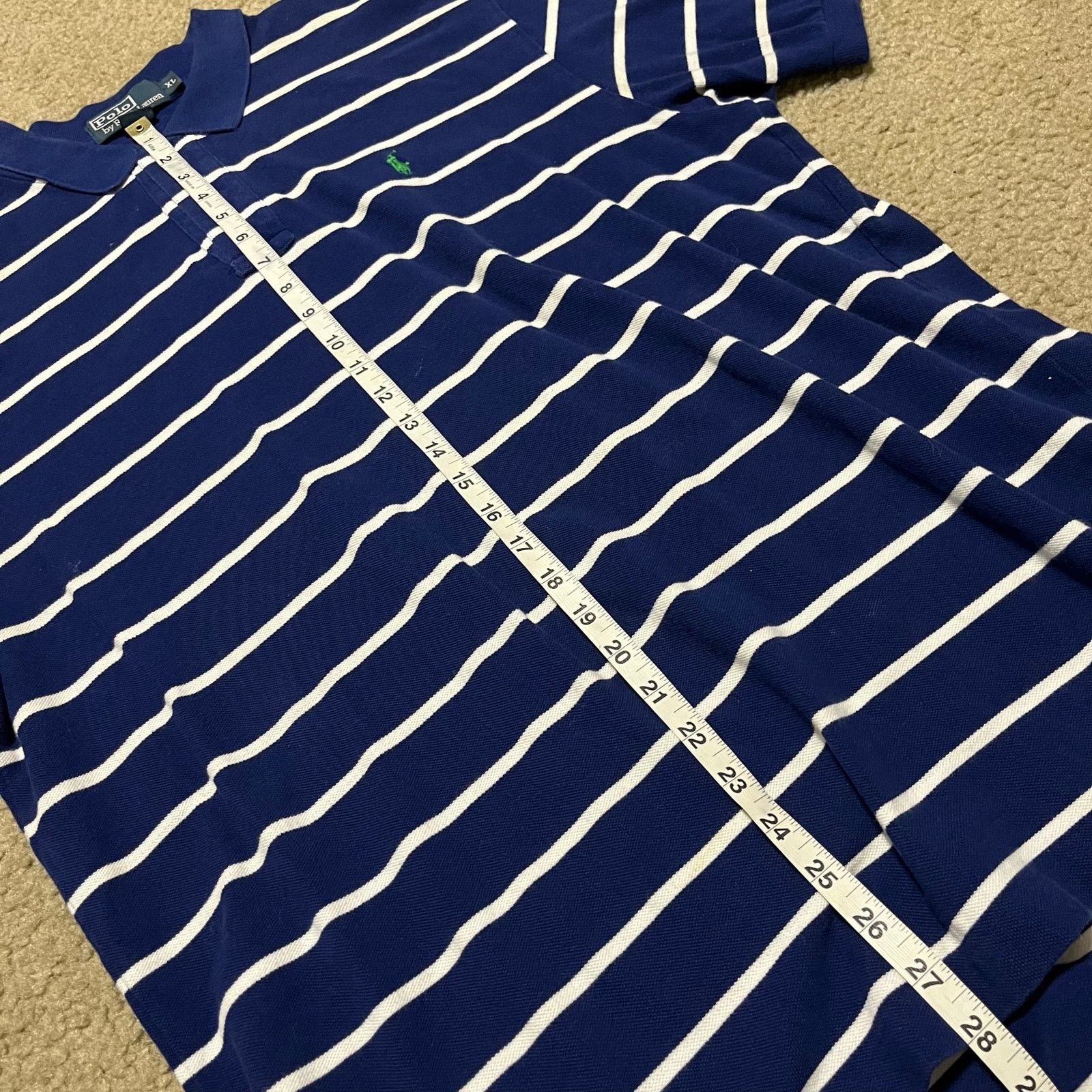 Polo Ralph Lauren Polo Ralph Lauren Blue/White Striped Polo Shirt XL Size US XL / EU 56 / 4 - 4 Thumbnail