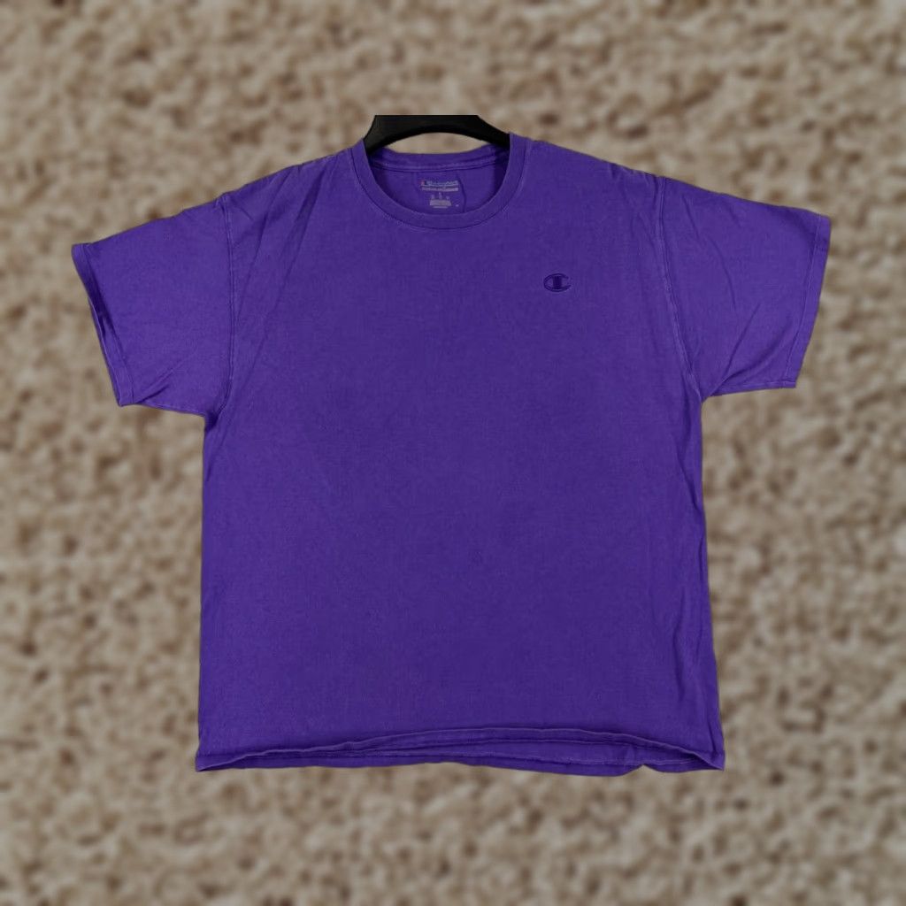 Champion Champion Logo T-Shirt Mens Large Purple Short Sleeve Crew Neck Cotton Athletic Size US L / EU 52-54 / 3 - 1 Thumbnail