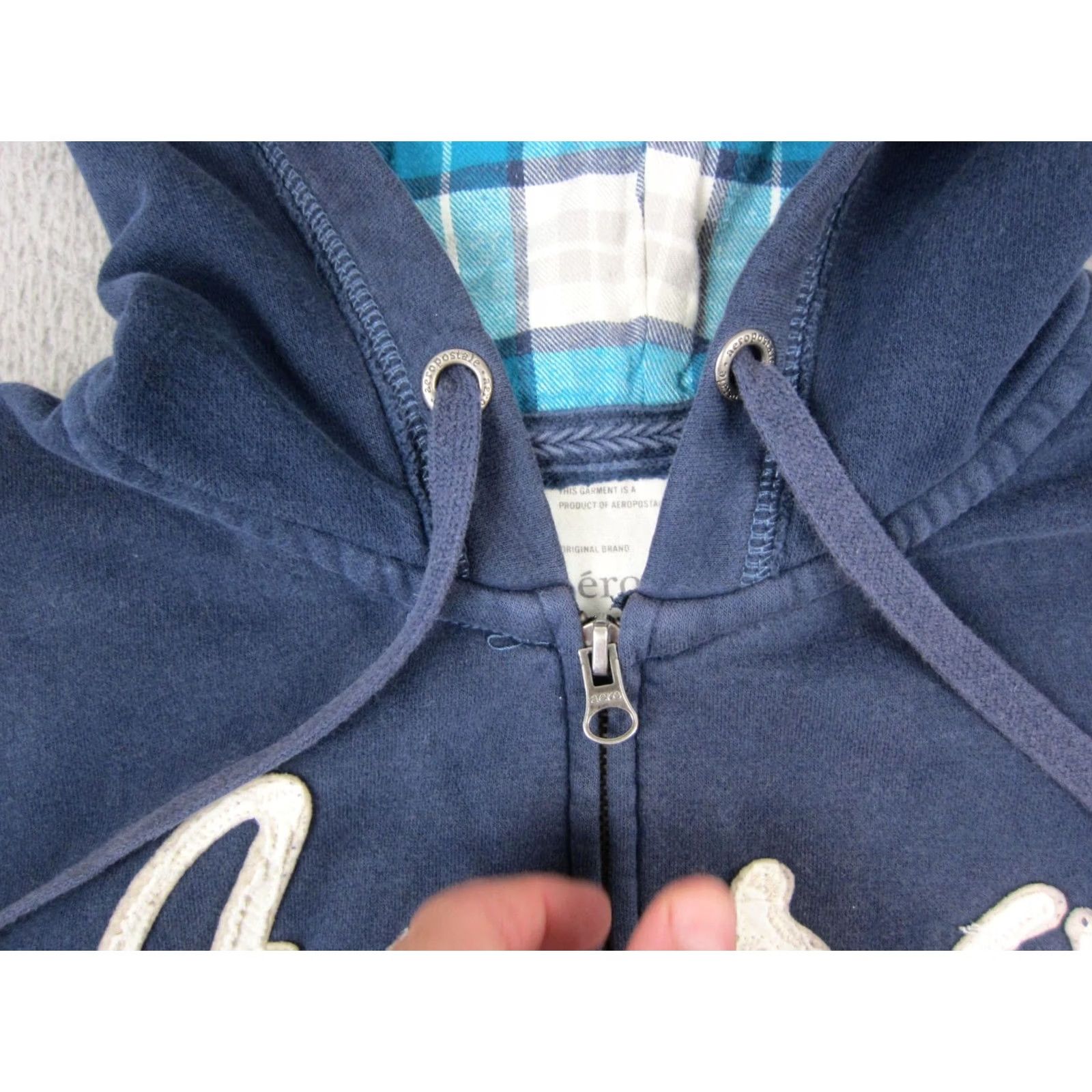 Vintage VINTAGE Aeropostale Hoodie Womens Large Blue Aero Sweatshirt 90s Full Zip Y2K Logo NY Size L / US 10 / IT 46 - 3 Thumbnail