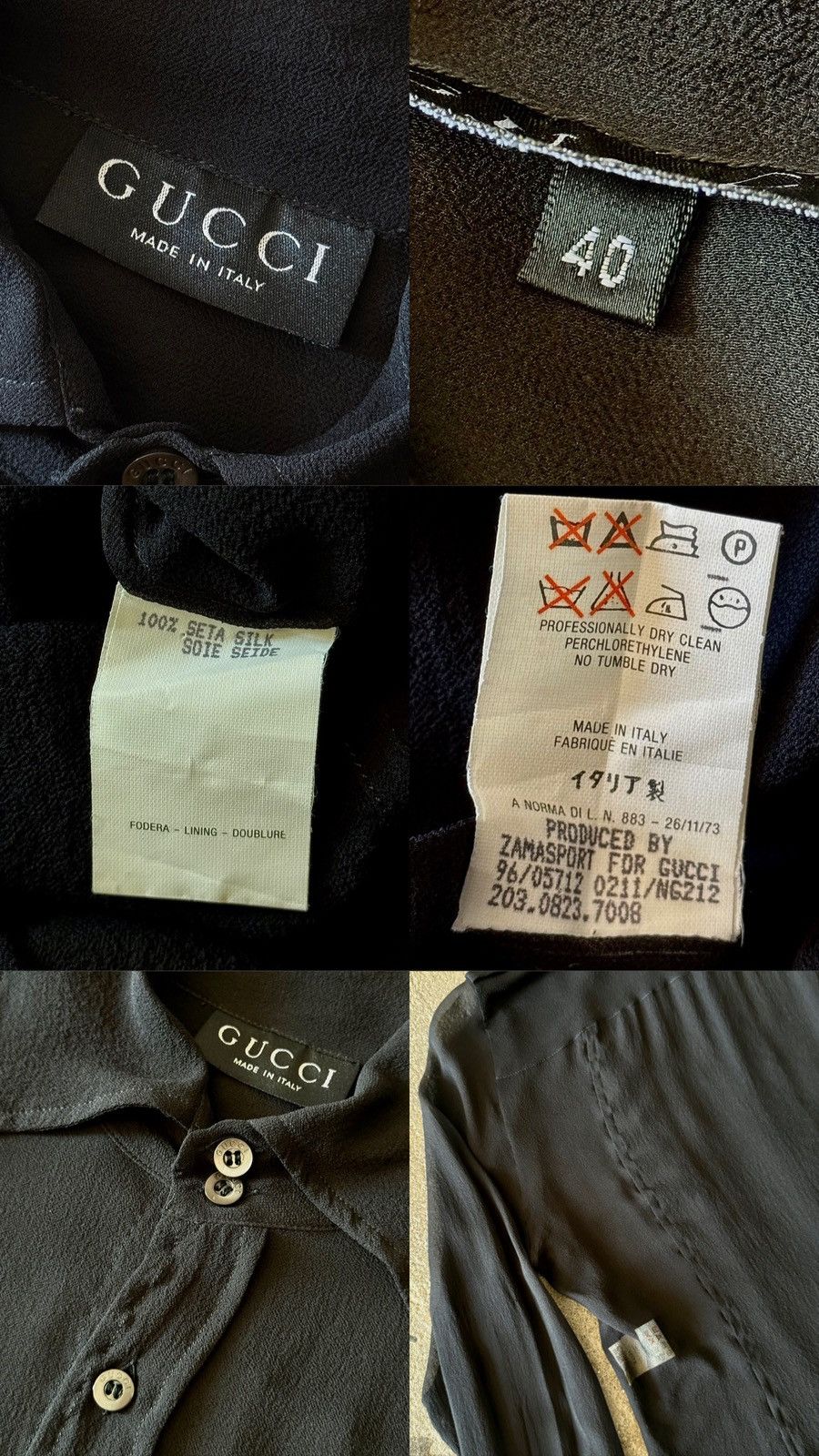 Gucci Gucci - Tom Ford - Fall 1996 - Sheer Silk with Epaulettes Size S / US 4 / IT 40 - 17 Thumbnail