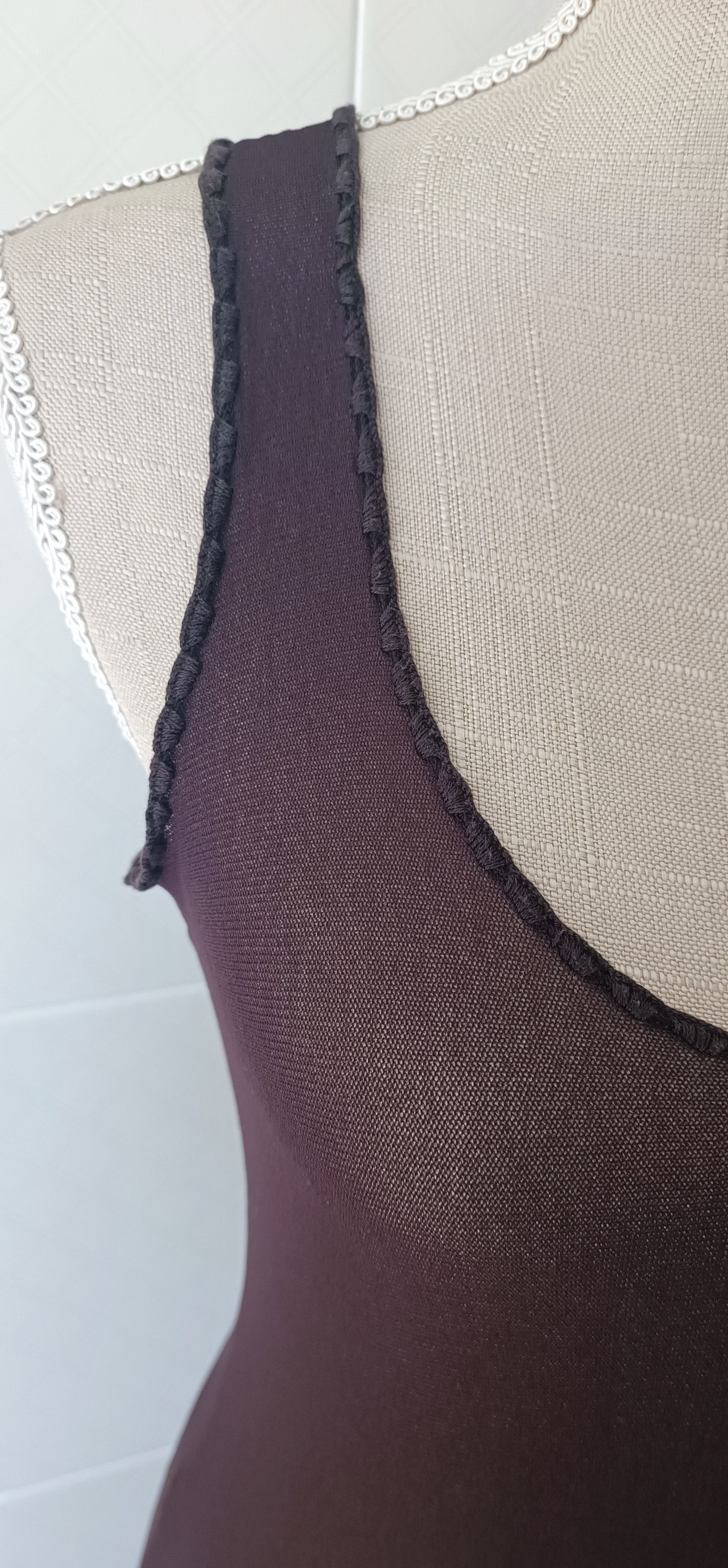 Jean Paul Gaultier 90's - Brown maxi mesh dress with embroidery Size M / US 6-8 / IT 42-44 - 5 Thumbnail