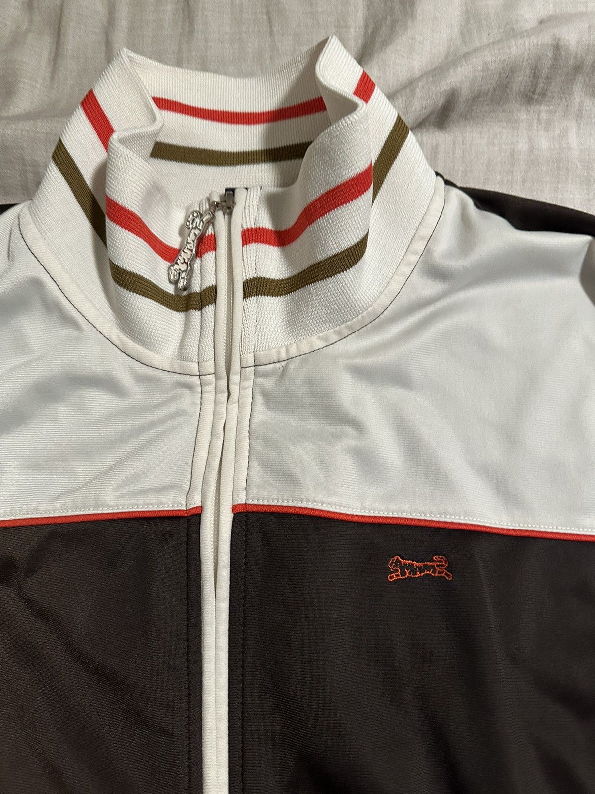 Le TIGRE Vintage Rare Retro Le Tigre Jacket Hiphop Brown Tan Orange Size US XL / EU 56 / 4 - 3 Thumbnail