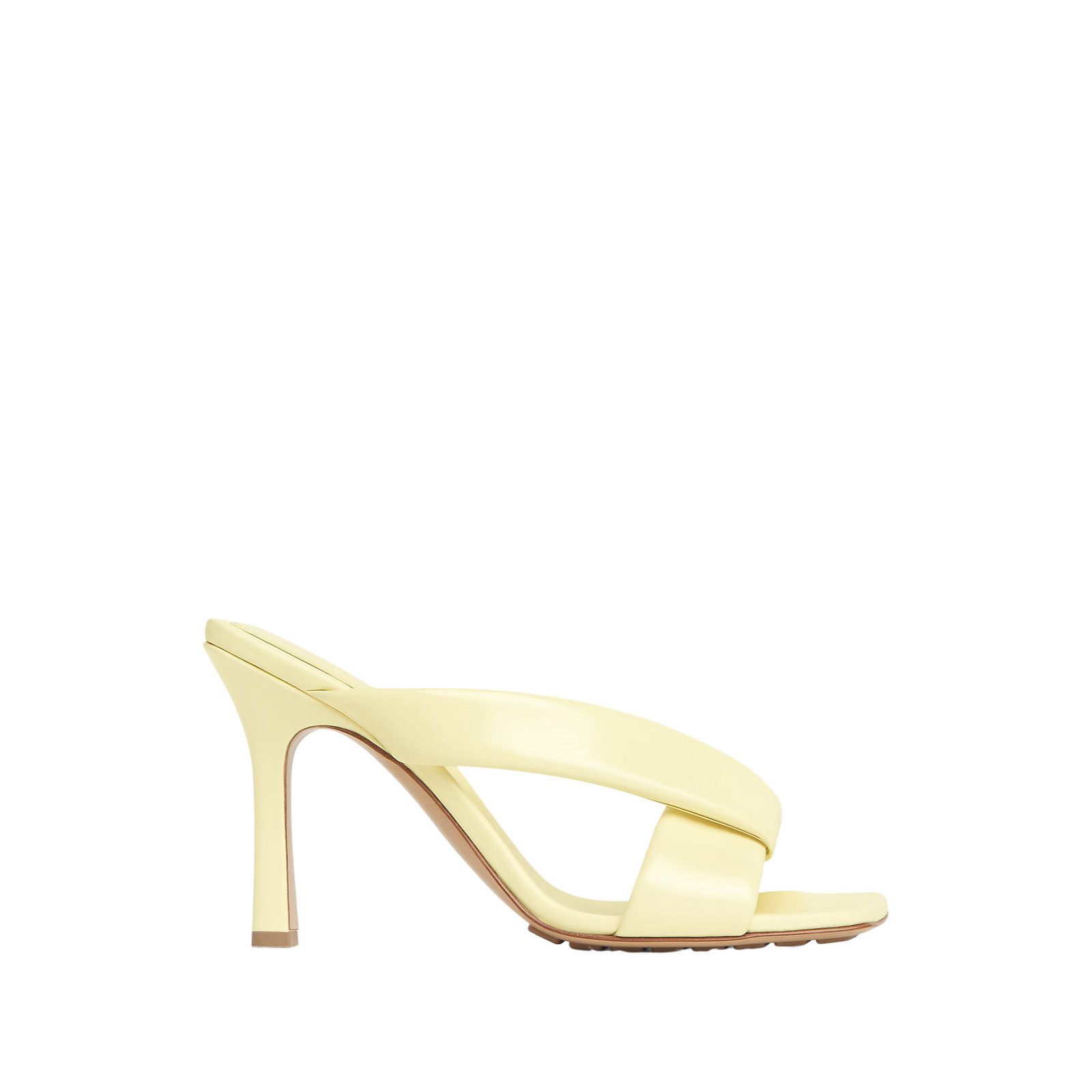 BOTTEGA VENETA Riva $990 Camomile Leather 90mm Mules New & A