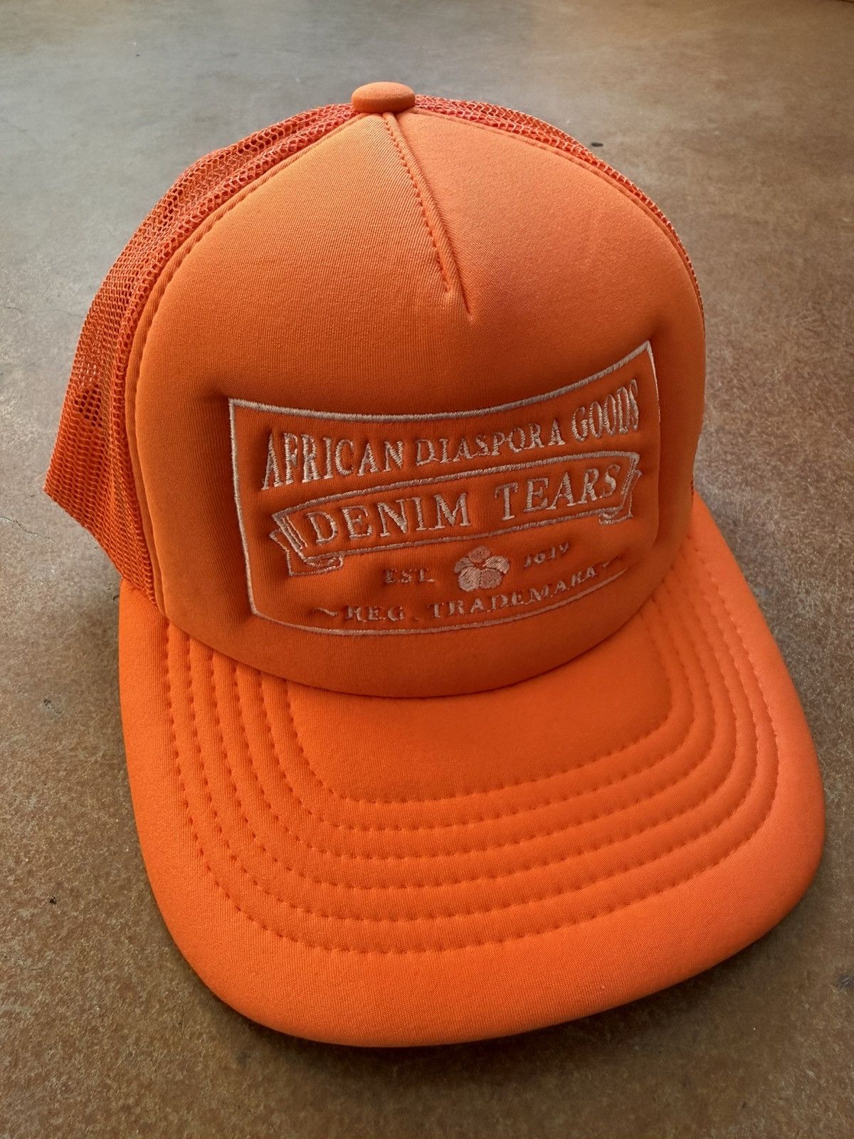 DENIM TEARS Denim Tears ADG Trucker Hat Orange Size ONE SIZE - 1 Thumbnail
