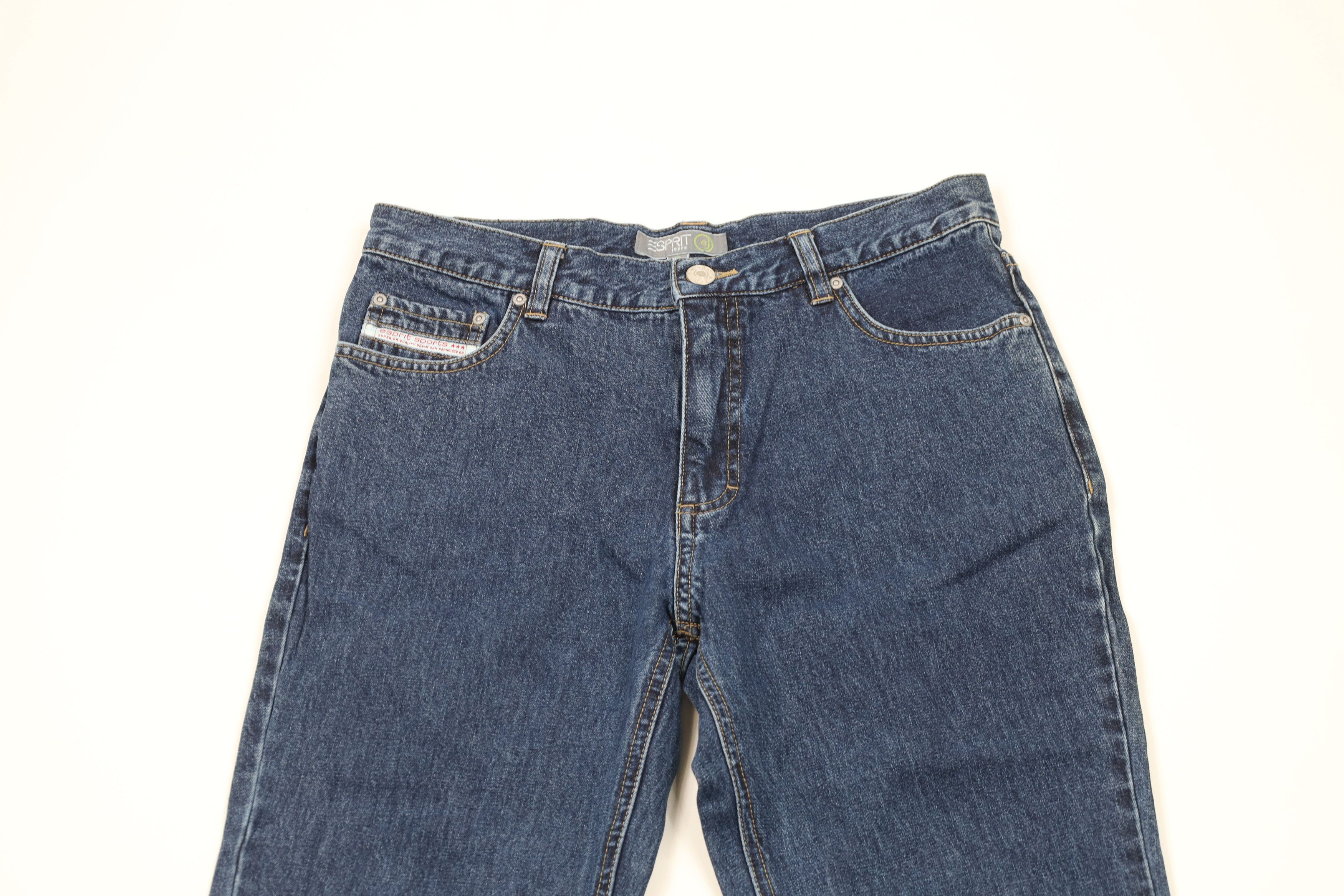 Esprit × Vintage Vintage Y2K Esprit Babydoll Flared Wide Leg Denim Jeans Blue Size 28" / US 6 / IT 42 - 2 Thumbnail
