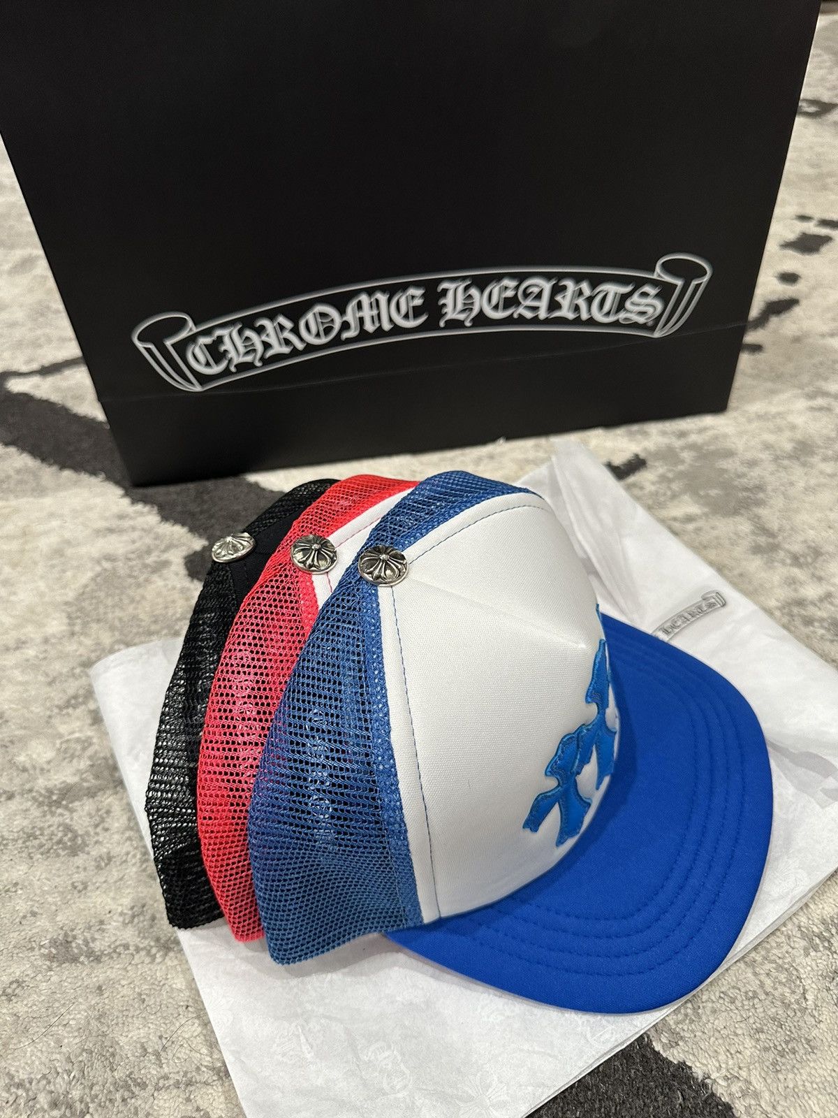 Chrome Hearts Chrome Hearts Cemetery Trucker Hat Blue Size ONE SIZE - 11 Thumbnail