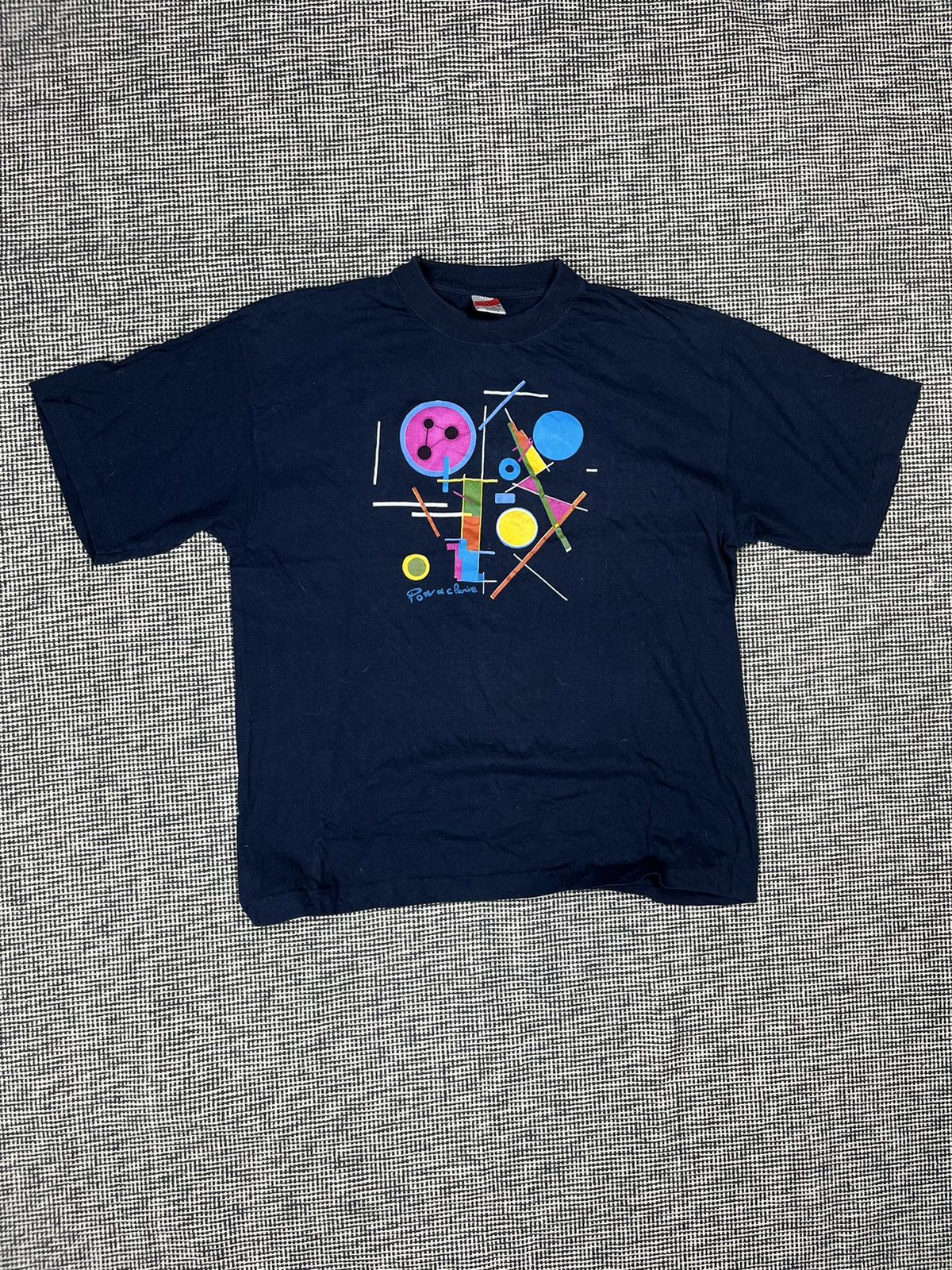 Vintage 90s Vintage geometric art t-shirt Size US XL / EU 56 / 4 - 1 Thumbnail