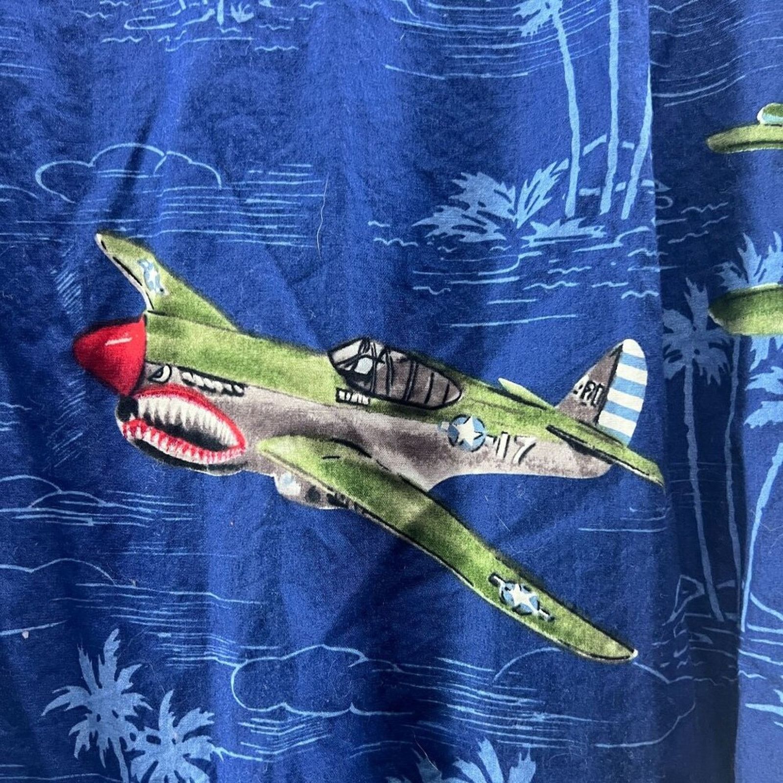 Vintage Kalaheo RJC Hawaiian Shirt Bombers B52s Fighter Planes L Size US L / EU 52-54 / 3 - 5 Thumbnail