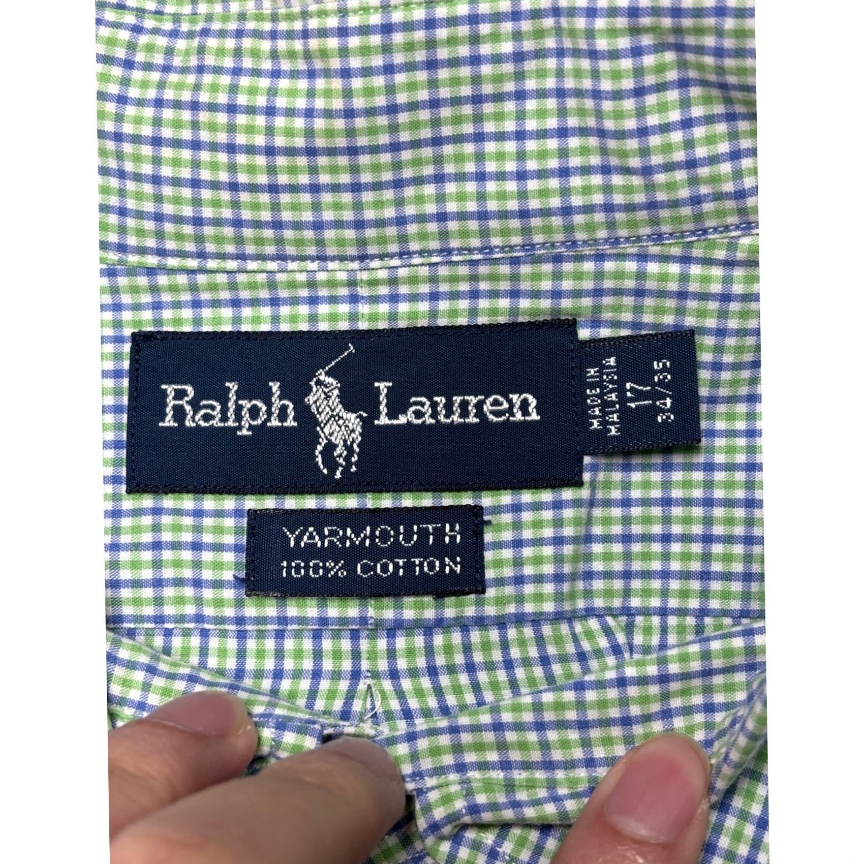 Ralph Lauren Ralph Lauren Yarmouth Mens Dress Shirt Button-Down 17 34/35 Multicolor Check 100% Cotton Long Sleeve Button Cuff Barrel Cuff Embroidered Pony Size US XL / EU 56 / 4 - 4 Thumbnail