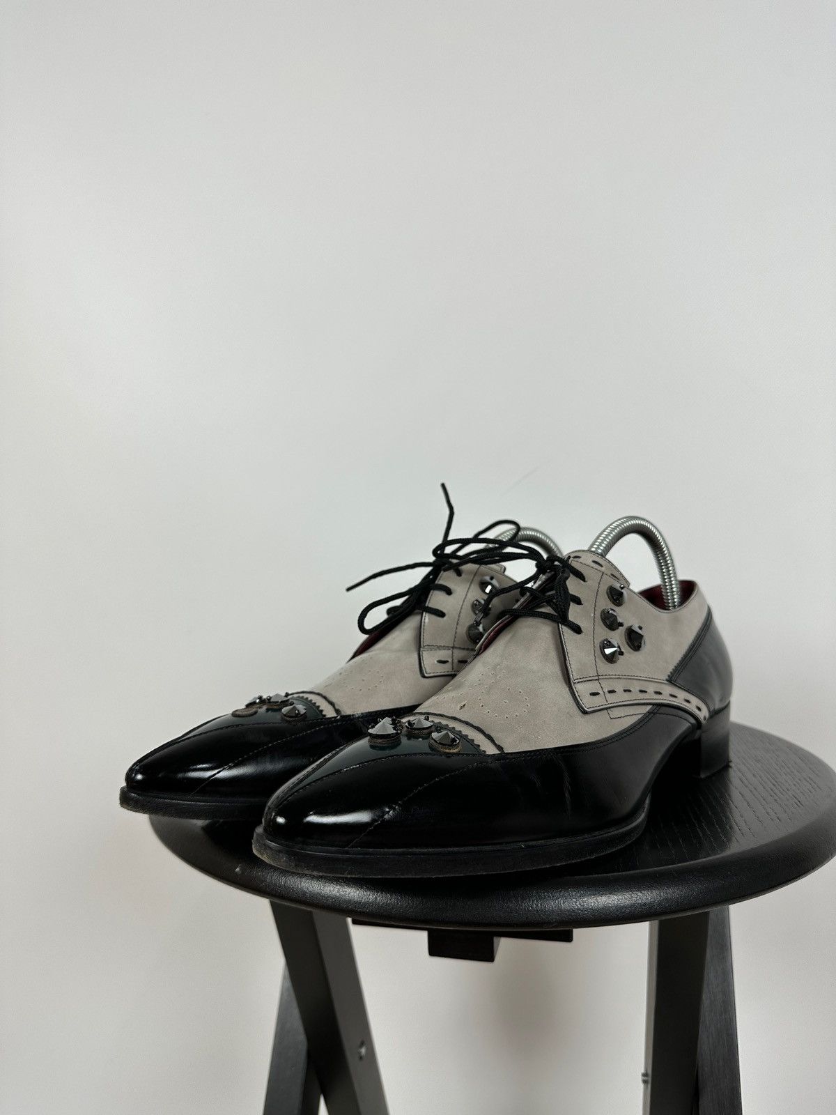 Prada Prada Studded Rhinestone Two-Tone Oxford Dress Leather Shoes Size US 8 / EU 41 - 5 Thumbnail