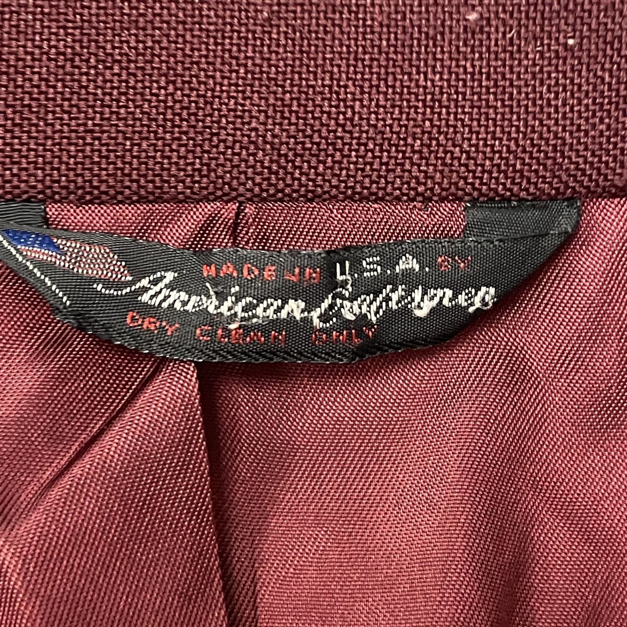 Other Vtg Maroon Gold Btn Sport Coat Double Breasted Wool Jacket Size 46R - 9 Thumbnail