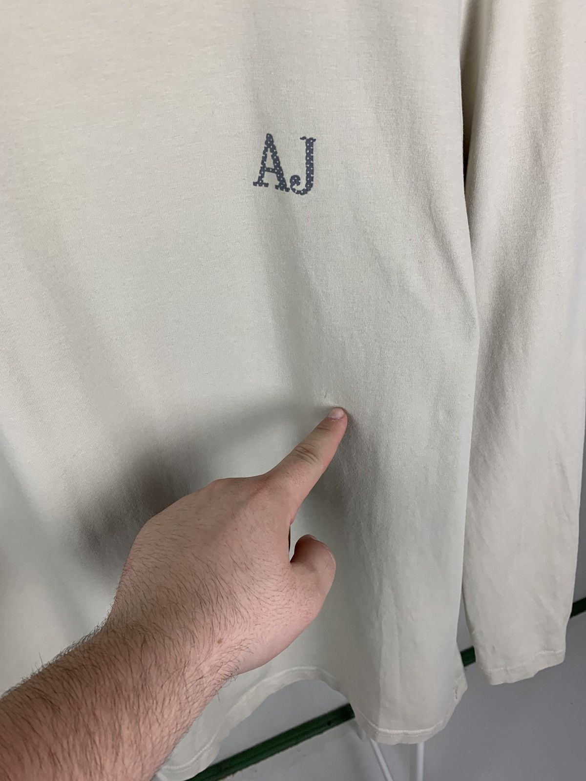 Armani Armani Long Sleeve Cyber Y2K Style Cream Long Sleeve Size M Size US M / EU 48-50 / 2 - 6 Thumbnail