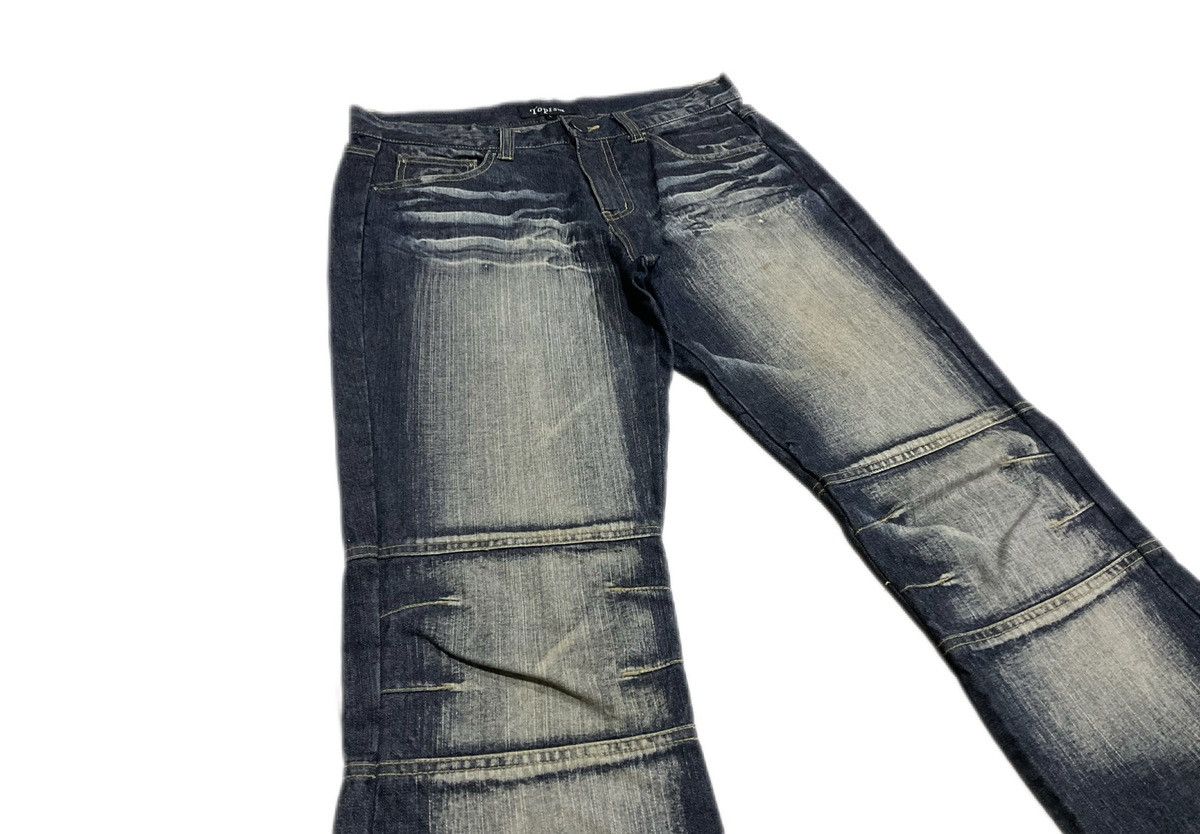 If Six Was Nine × Japanese Brand × Le Grande Bleu (L.G.B.) 🔥Sick Y2K Topism Mud Wash Flared Denim Size US 32 / EU 48 - 2 Thumbnail