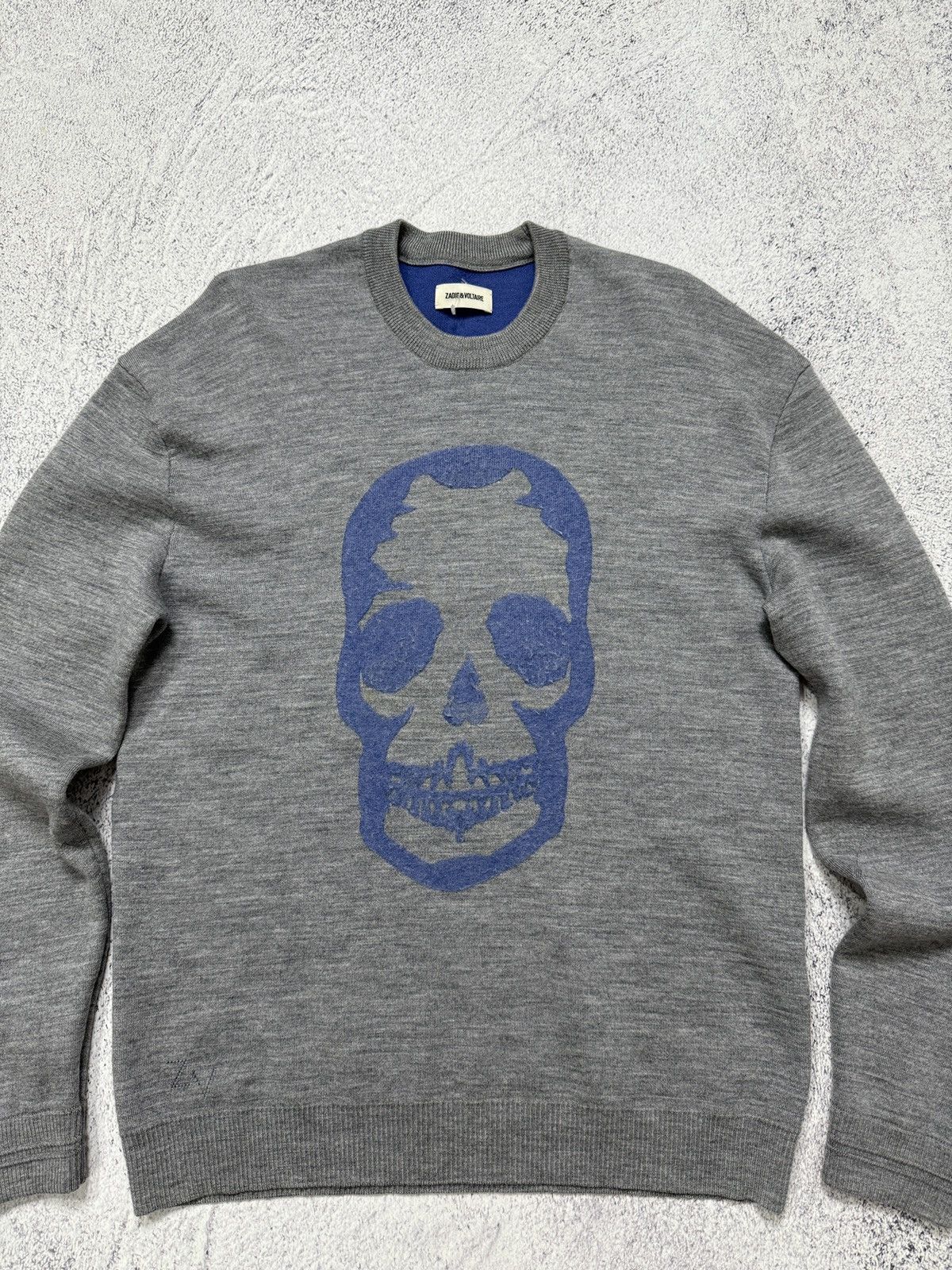Zadig & Voltaire ZADIG & VOLTAIRE Raphael Bis Skull Merino Wool Sweater Size US S / EU 44-46 / 1 - 5 Thumbnail