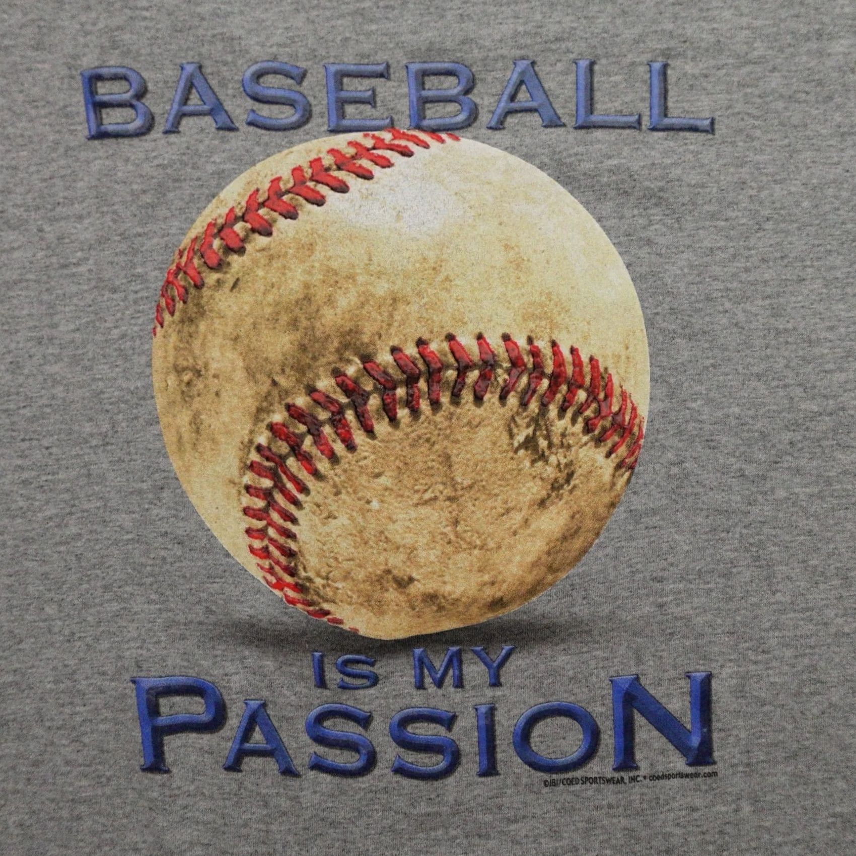 Delta VINTAGE Mens 2XL Gray T-Shirt Baseball Is My Passion Shirt Size US XXL / EU 58 / 5 - 5 Thumbnail
