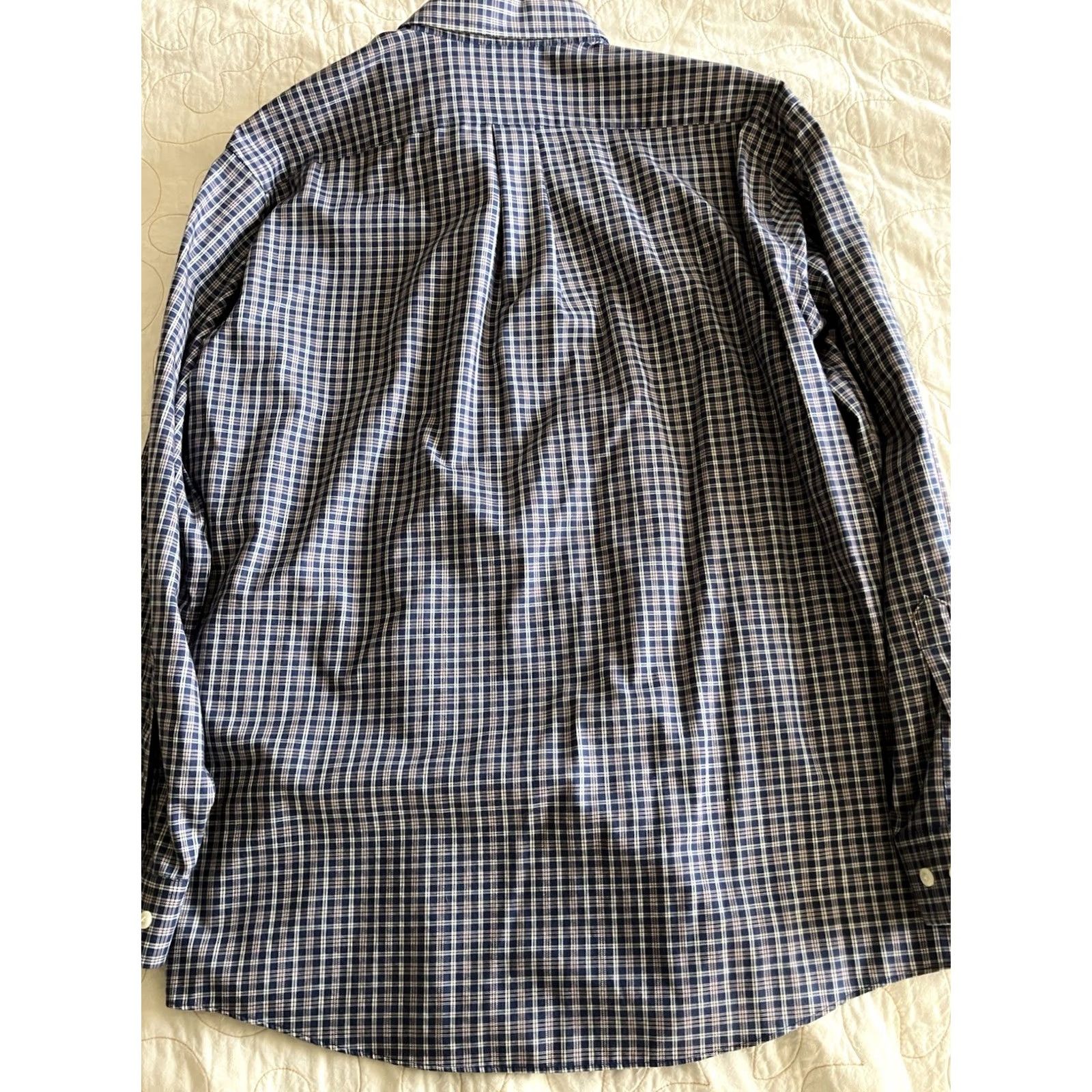 Vintage L.L. Bean Plaid Shirt Long Sleeve Button-Down Men’s XL Blue White Wrinkle Resistant Pockets Button-Up Casual Shirt Size US XL / EU 56 / 4 - 4 Thumbnail