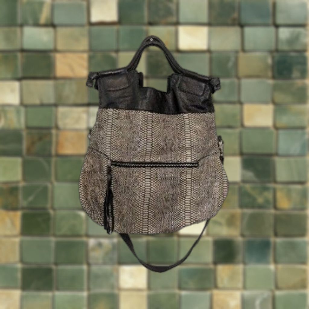 VINTAGE Foley Corinna Women Shoulder Bag Leather Silver Black