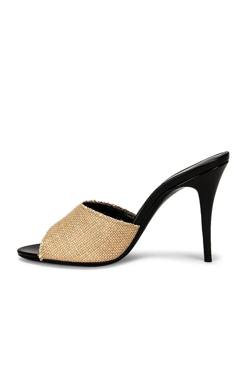 Saint Laurent Paris o1b1hav110724 LA 16 Mules in Raffia in Camel & Black Size US 9.5 / IT 39.5 - 5 Thumbnail