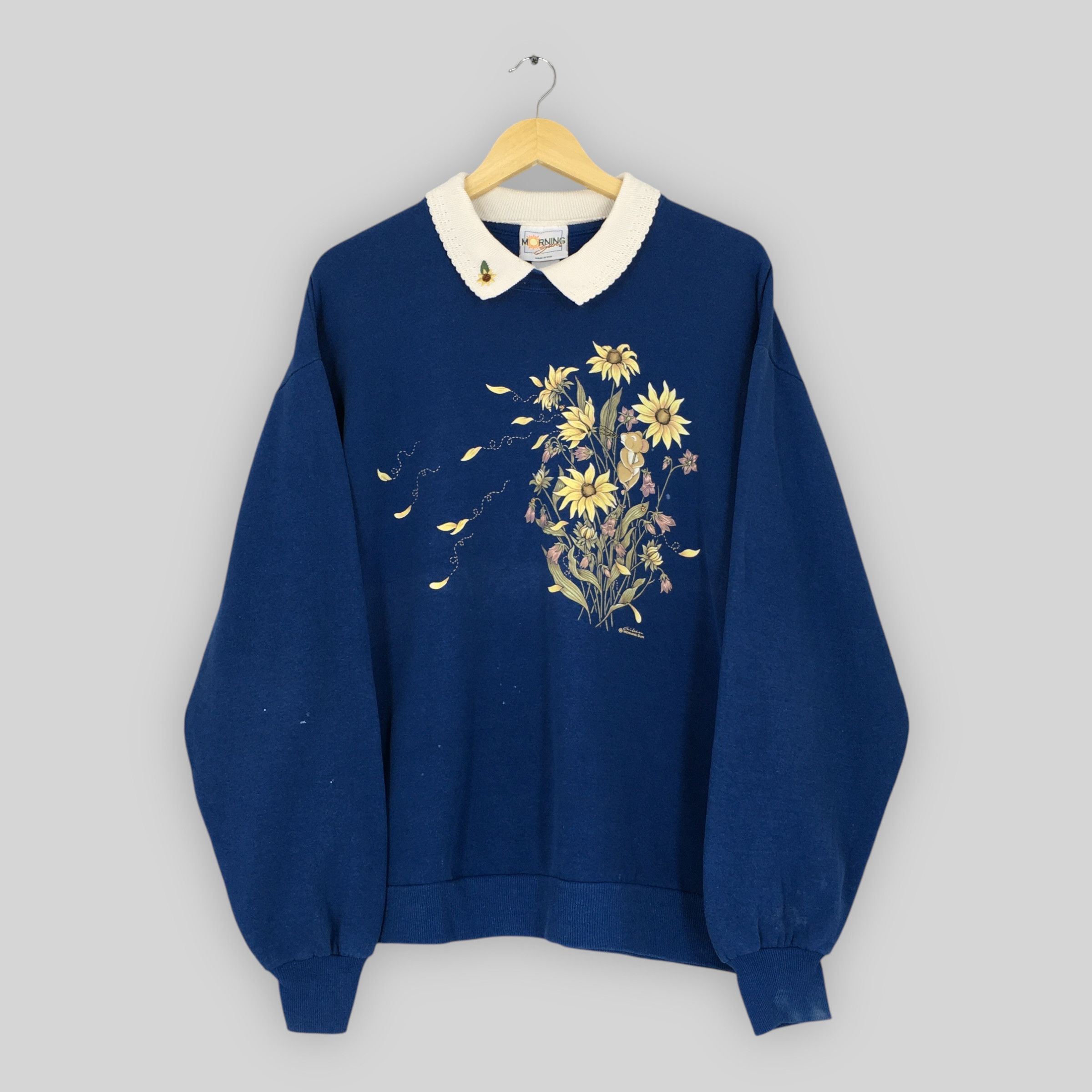 Habitat × Vintage Vintage 90s Morning Sun Sunflower Art Sweatshirt Large Size US L / EU 52-54 / 3 - 1 Thumbnail
