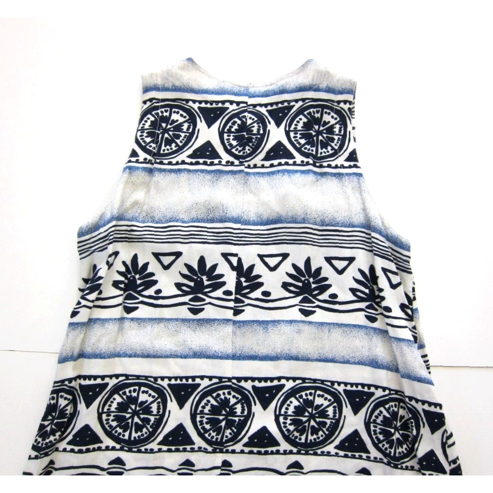 Vintage VINTAGE Sostanza 100% Rayon Blue White Floral Button Down Tank Sun Dress Small Size S / US 4 / IT 40 - 5 Thumbnail