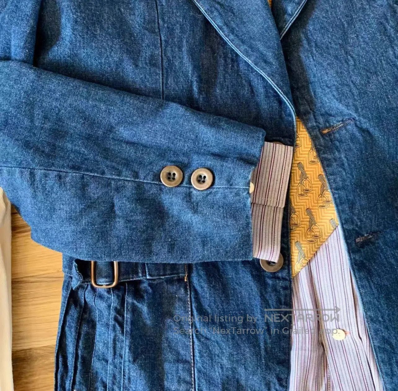 Vintage Vintage Denim Large Lapel Suit Jacket. Size US L / EU 52-54 / 3 - 4 Thumbnail