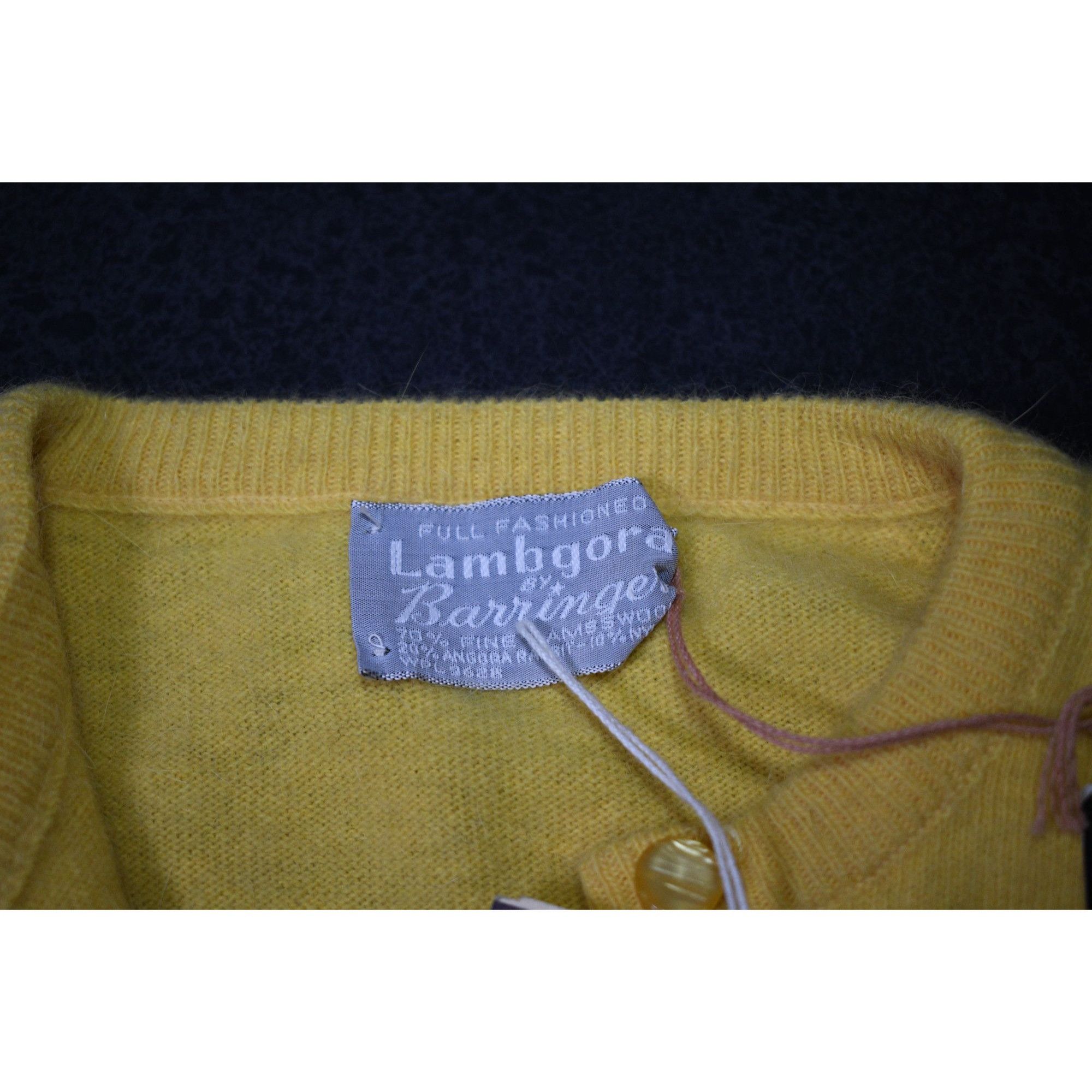 Other Vintage 1970's Lambgora By Barringer Yellow Cardigan Sweater Size S / US 4 / IT 40 - 3 Thumbnail