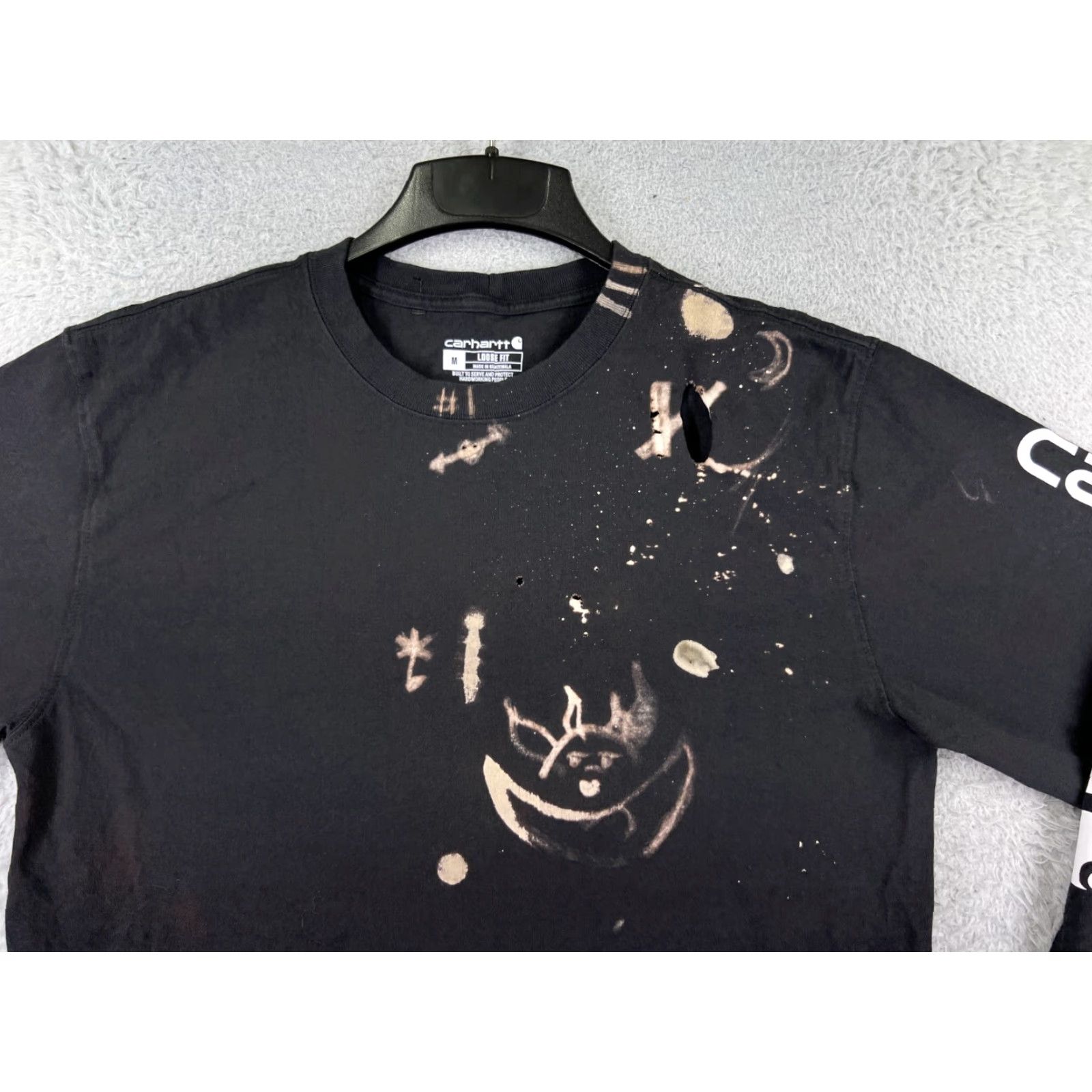 Carhartt VINTAGE Carhartt Shirt Men Medium Black Long Sleeve Crew Neck Cotton Jersey Art Holes Size US M / EU 48-50 / 2 - 7 Thumbnail