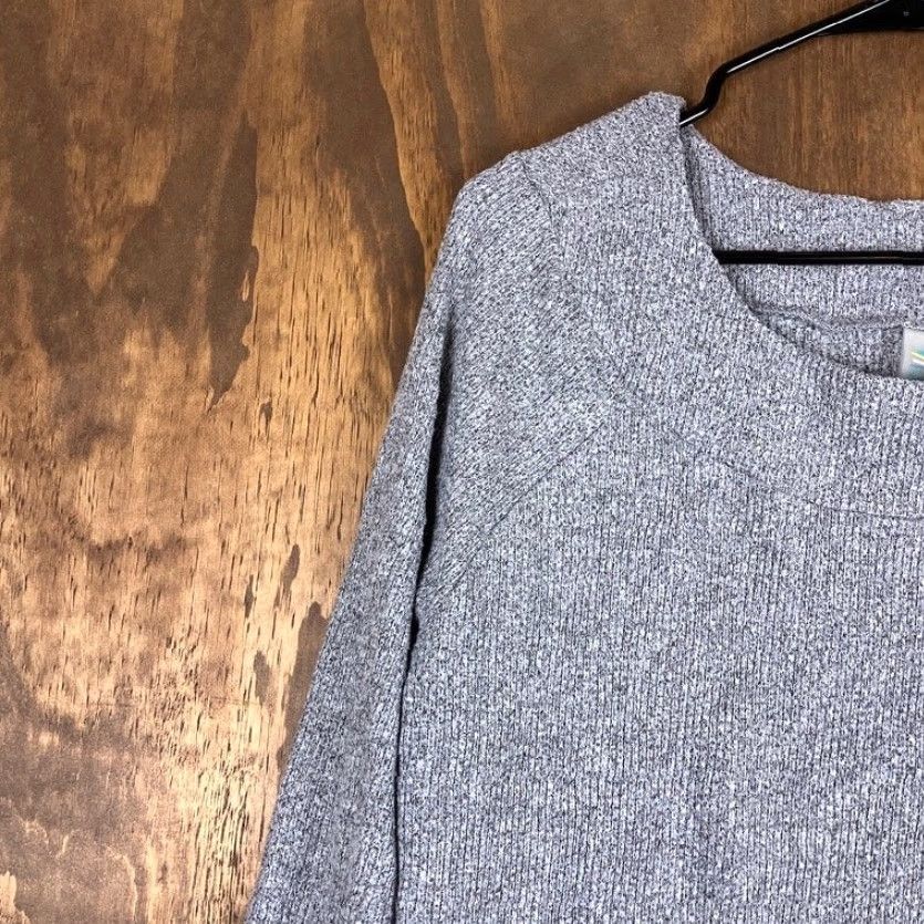 Vintage Tropik Womens Sweater Charcoal Ribbed Boat Neck Long Sleeve Knit Stretch Large Size L / US 10 / IT 46 - 4 Thumbnail