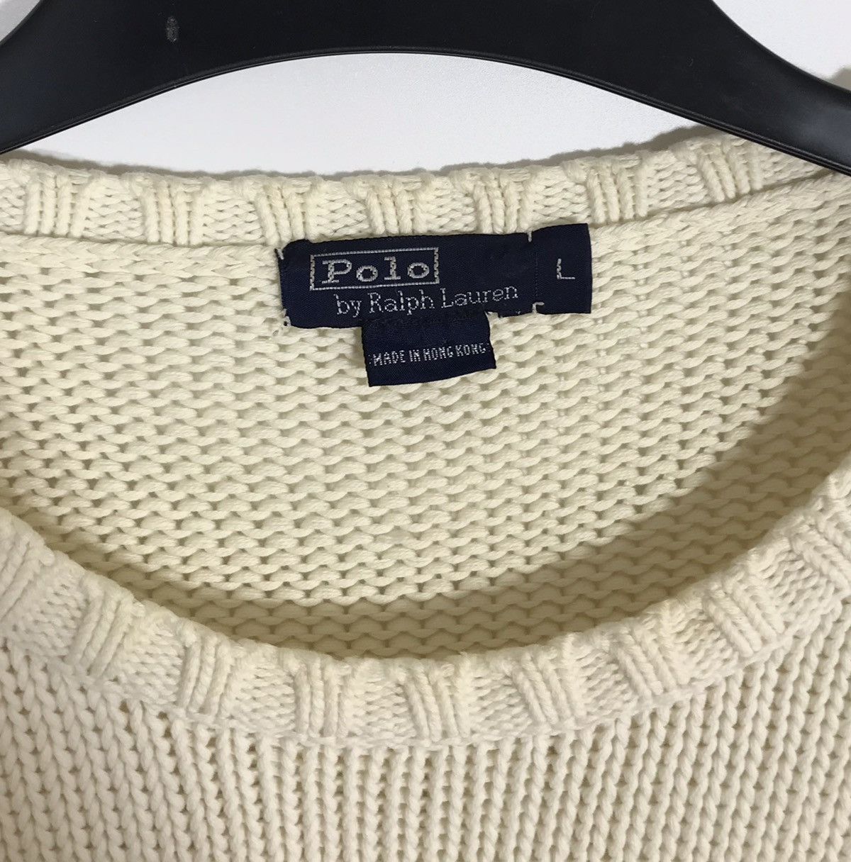 Polo Ralph Lauren Polo Ralph Lauren Mens The Iconic Flag Knit Sweater Cream Size US L / EU 52-54 / 3 - 4 Thumbnail