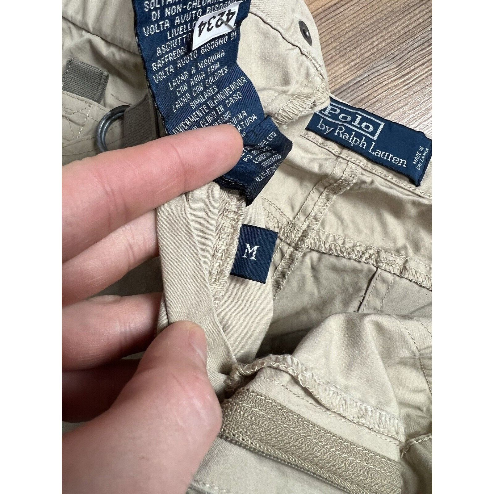 Polo Ralph Lauren Polo Ralph Lauren VTG Men`s Gray Beige Multipocket Cargo Pan Size US 32 / EU 48 - 14 Thumbnail