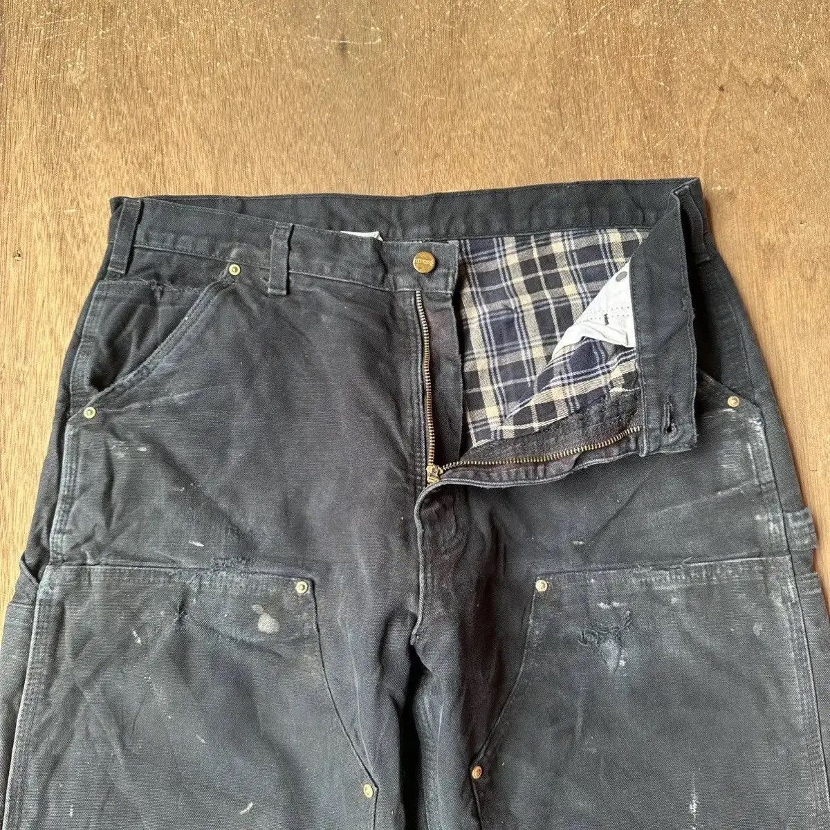 Carhartt SUPER SICKS🔥CARHARTT VTG DOUBLE KNEE WORKWEAR FLANNEL LINNED Size US 34 / EU 50 - 10 Thumbnail