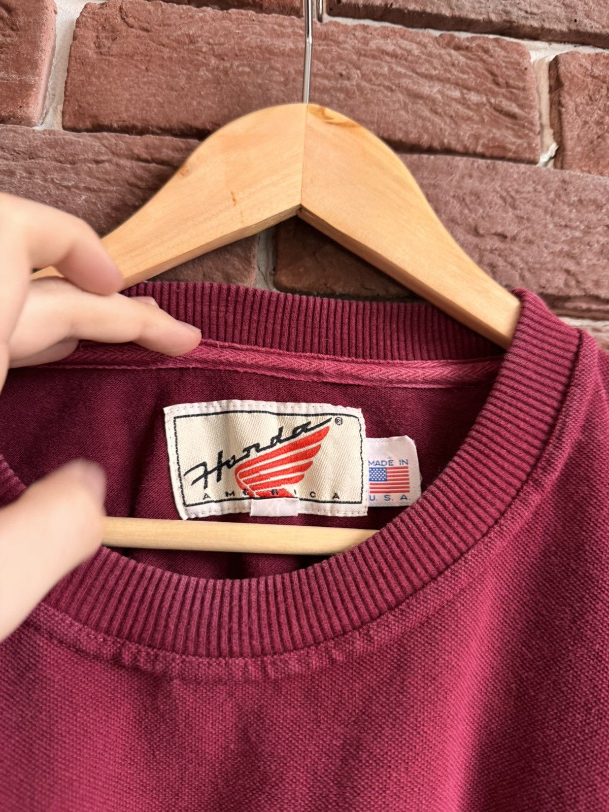 Honda Vintage 90s Honda Legendary Performance Rare XL Maroon Drip Size US XL / EU 56 / 4 - 4 Thumbnail