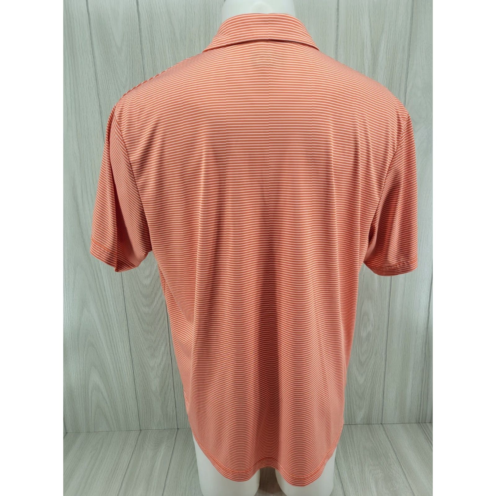 PGA Tour PGA TOUR Polo Shirt Mens XL Orange Striped 100% Polyester Golf Logo Shirt Size US XL / EU 56 / 4 - 6 Thumbnail
