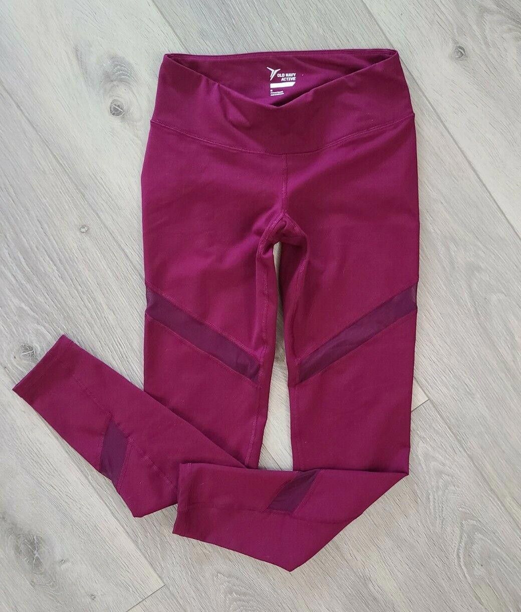 Old Navy Old Navy Active Go Dry Leggings Medium Maroon Sheer Panel Size 32" / US 10 / IT 46 - 1 Thumbnail
