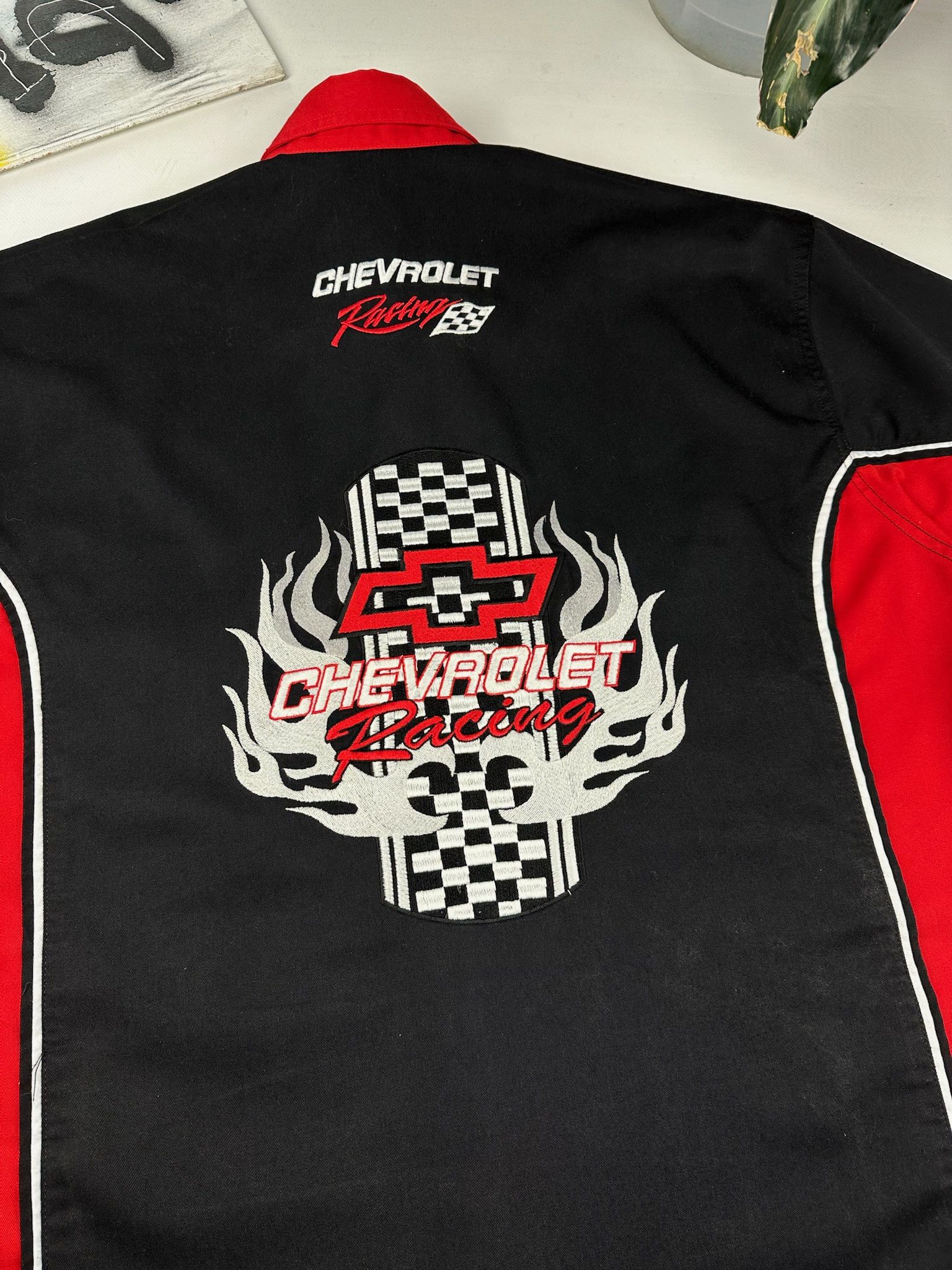 Vintage Vintage Chevrolet Racing Shirt flame Harley Davidson style Size US XL / EU 56 / 4 - 5 Thumbnail