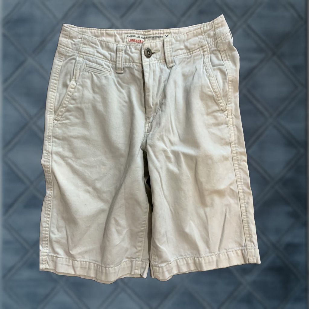 American Eagle Outfitters AMERICAN EAGLE Men's Solid Beige Long Board Shorts Size 26 Casual Cotton Regular Size US 26 / EU 42 - 1 Thumbnail