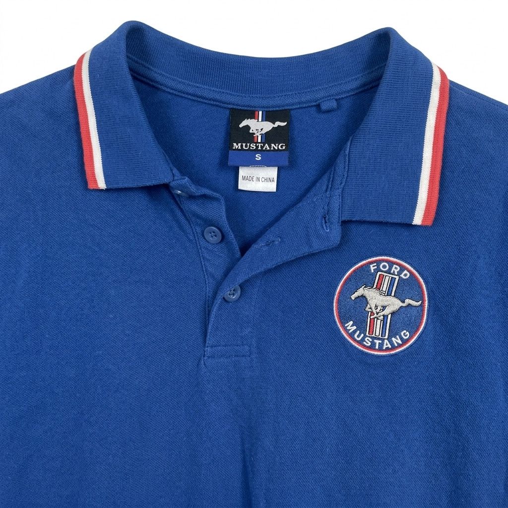 Other Ford Mustang Embroidered Logo Polo Shirt Blue Size US S / EU 44-46 / 1 - 3 Thumbnail