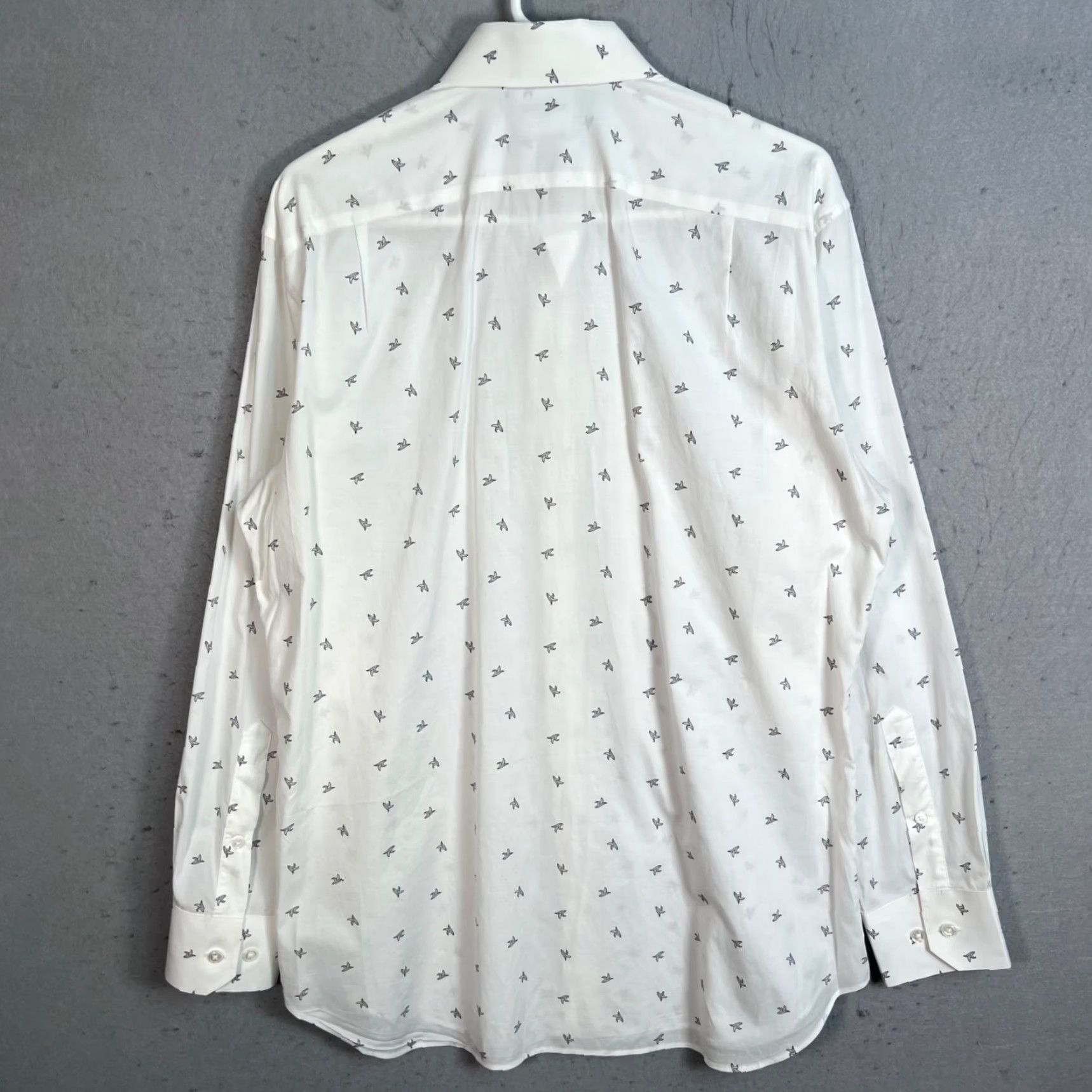Bonobos Bonobos Slim Fit Shirt Mens White Bird Print Long Sleeve Button-Up 15.5 33 Stretch Casual Regular Size US S / EU 44-46 / 1 - 2 Thumbnail