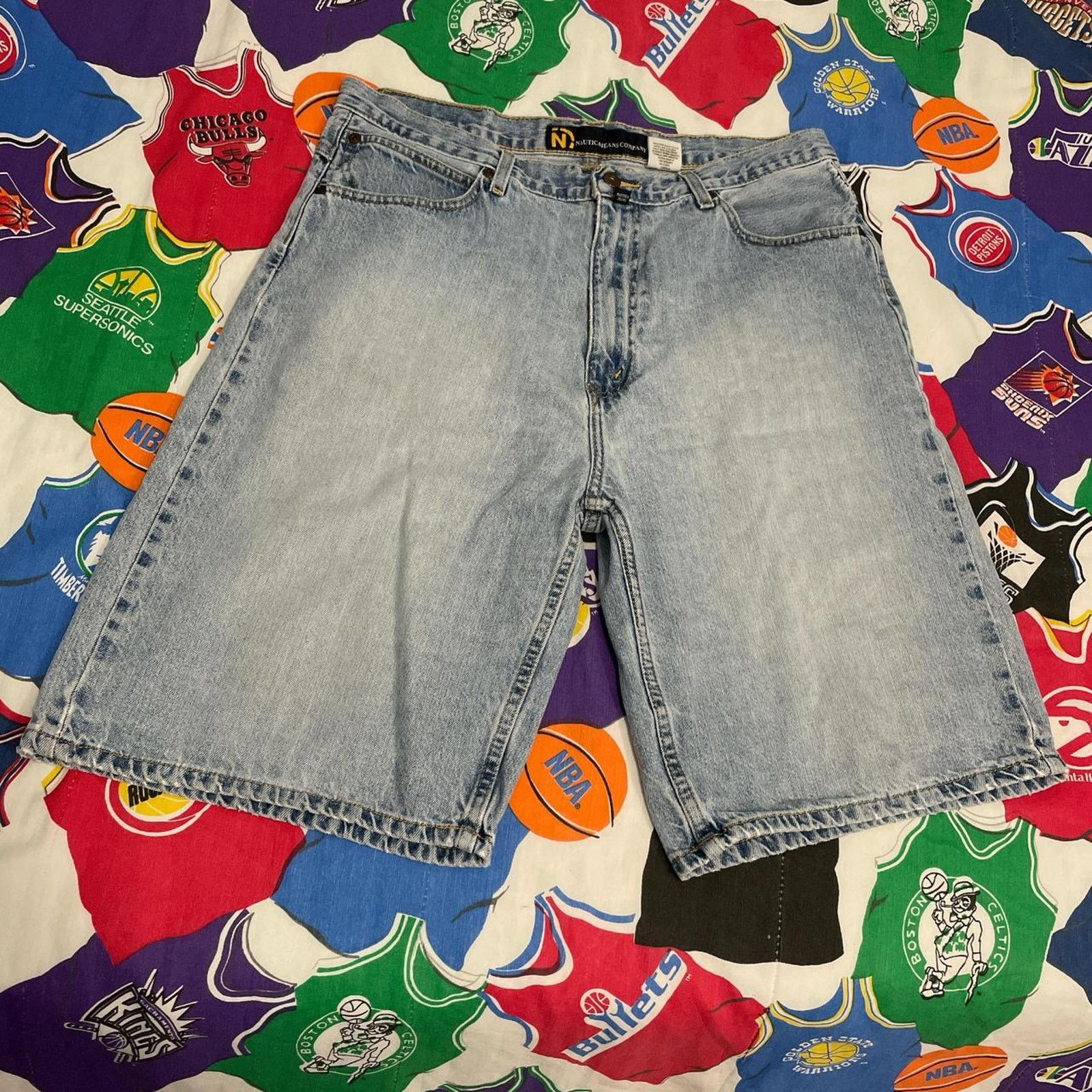Ecko Unltd. × JNCO × Nautica Vintage Y2K Nautica Jeans Denim Baggy Shorts Mens 36 Size US 36 / EU 52 - 2 Thumbnail
