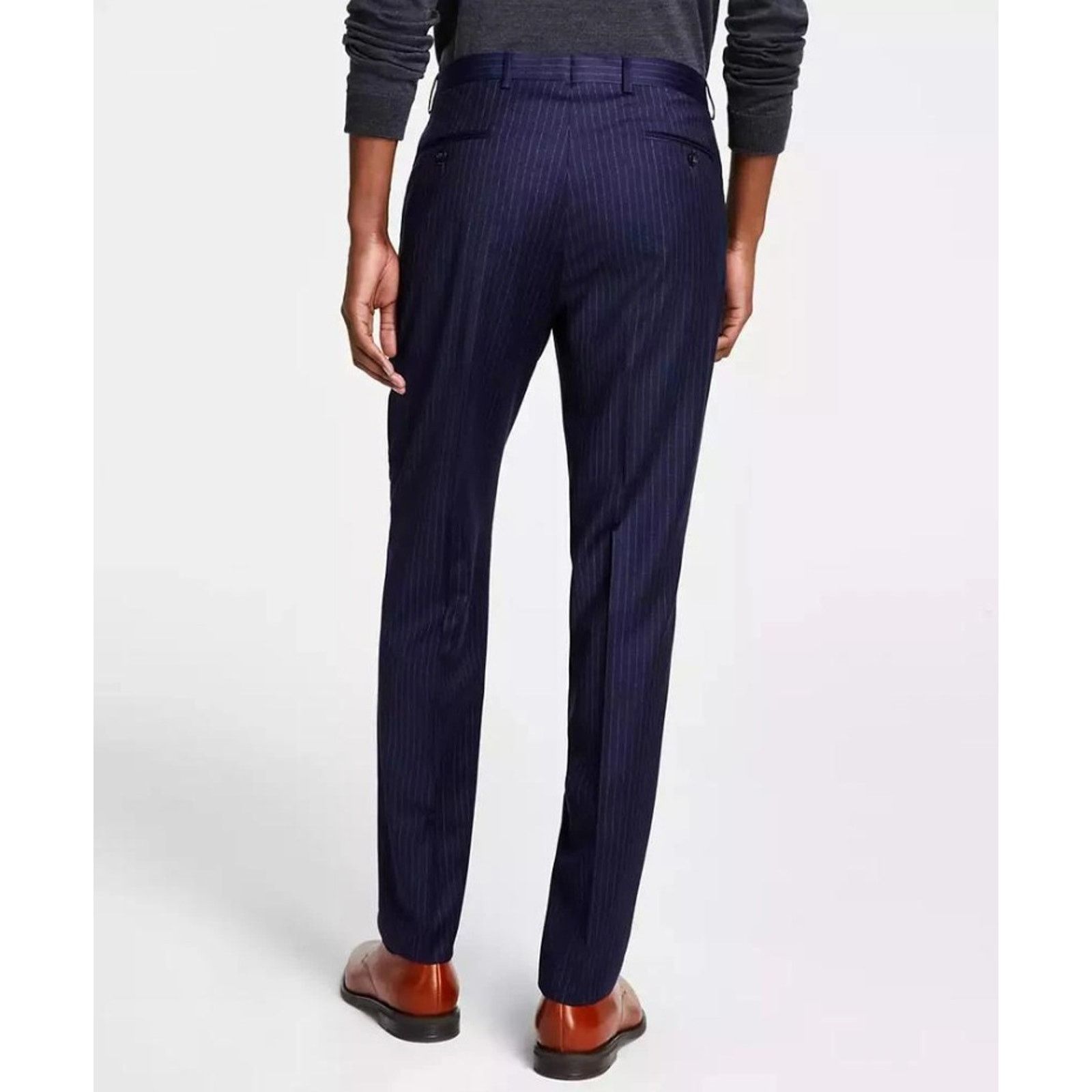 Michael Kors Men's Navy Pinstripe Wool Suit Pants 44x30