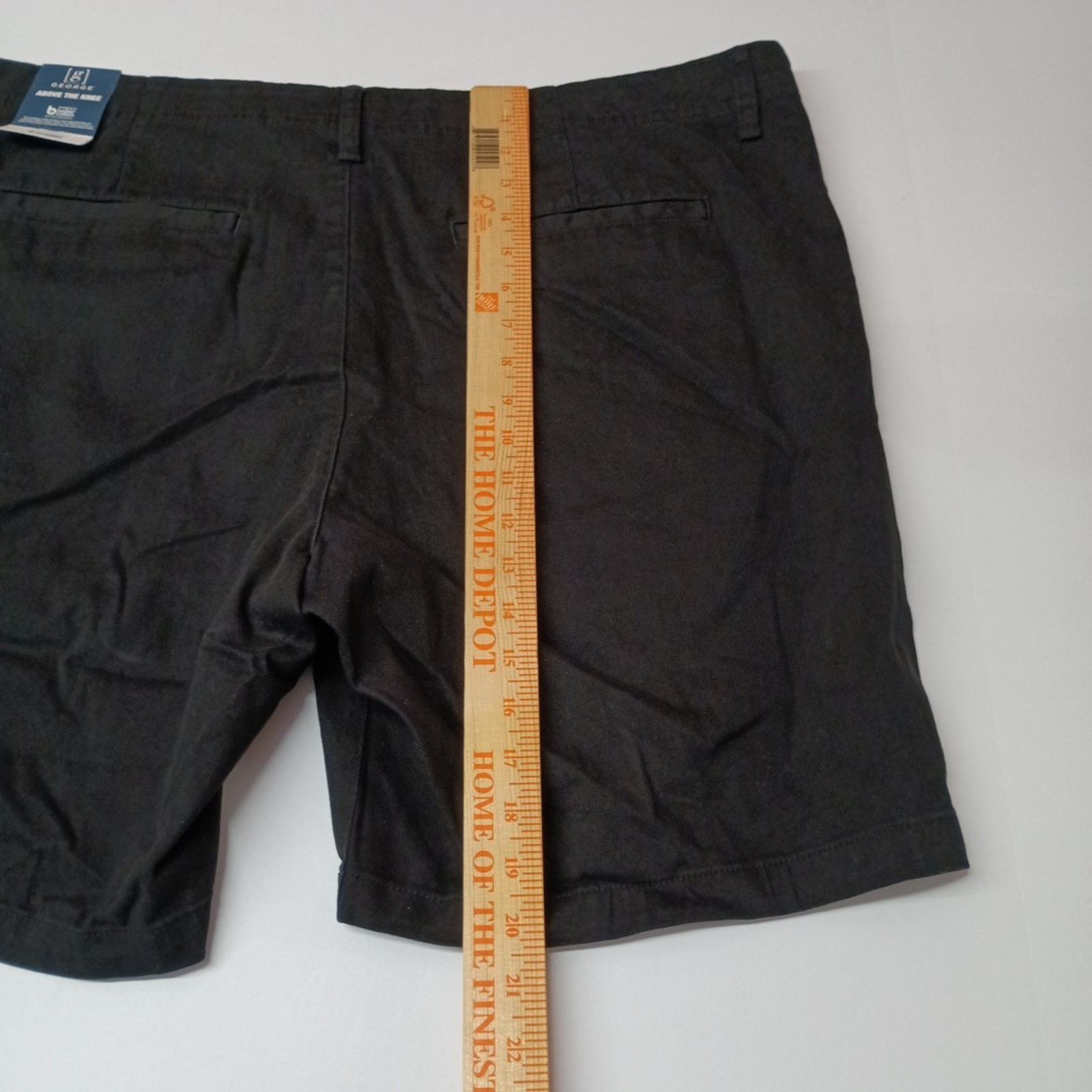 George George Twill Shorts Men's Size 44 Black Flat Front 9" Inseam Size US 44 / EU 60 - 6 Thumbnail
