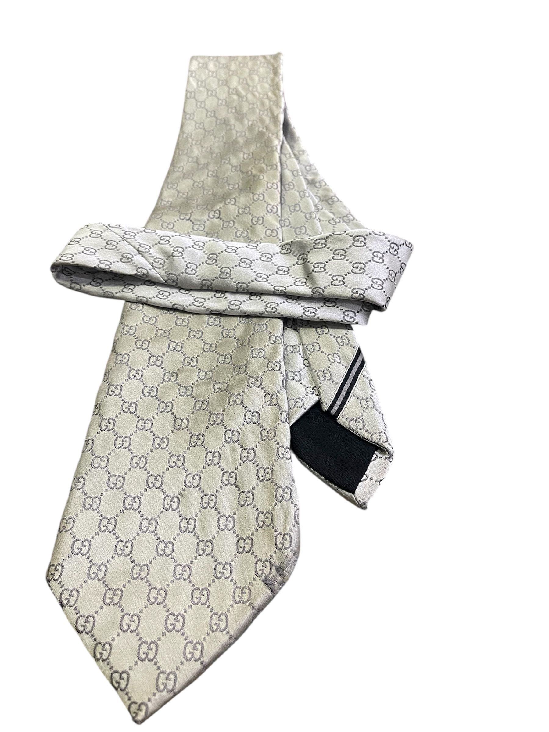 Gucci Gucci Necktie Silk Monogram Size ONE SIZE - 1 Thumbnail