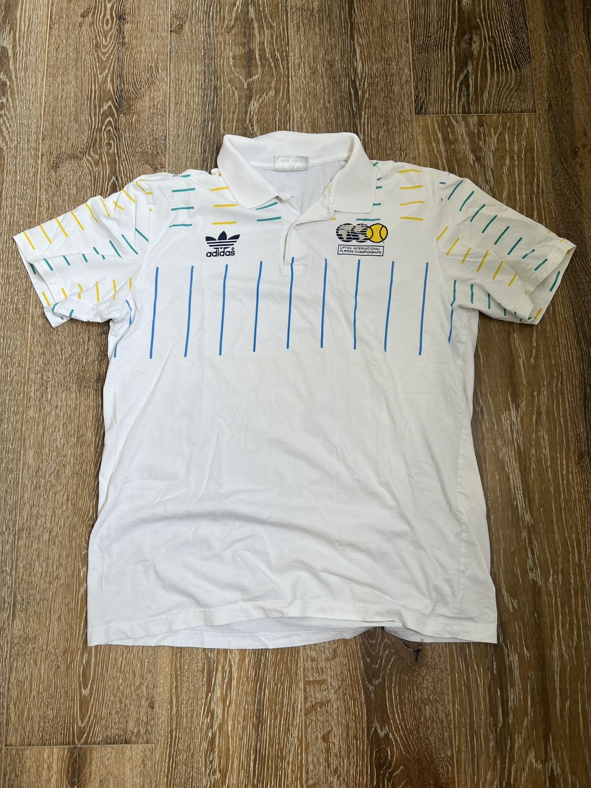 Adidas × Vintage Vintage 80s adidas lipton international tennis polo tee Size US L / EU 52-54 / 3 - 1 Thumbnail