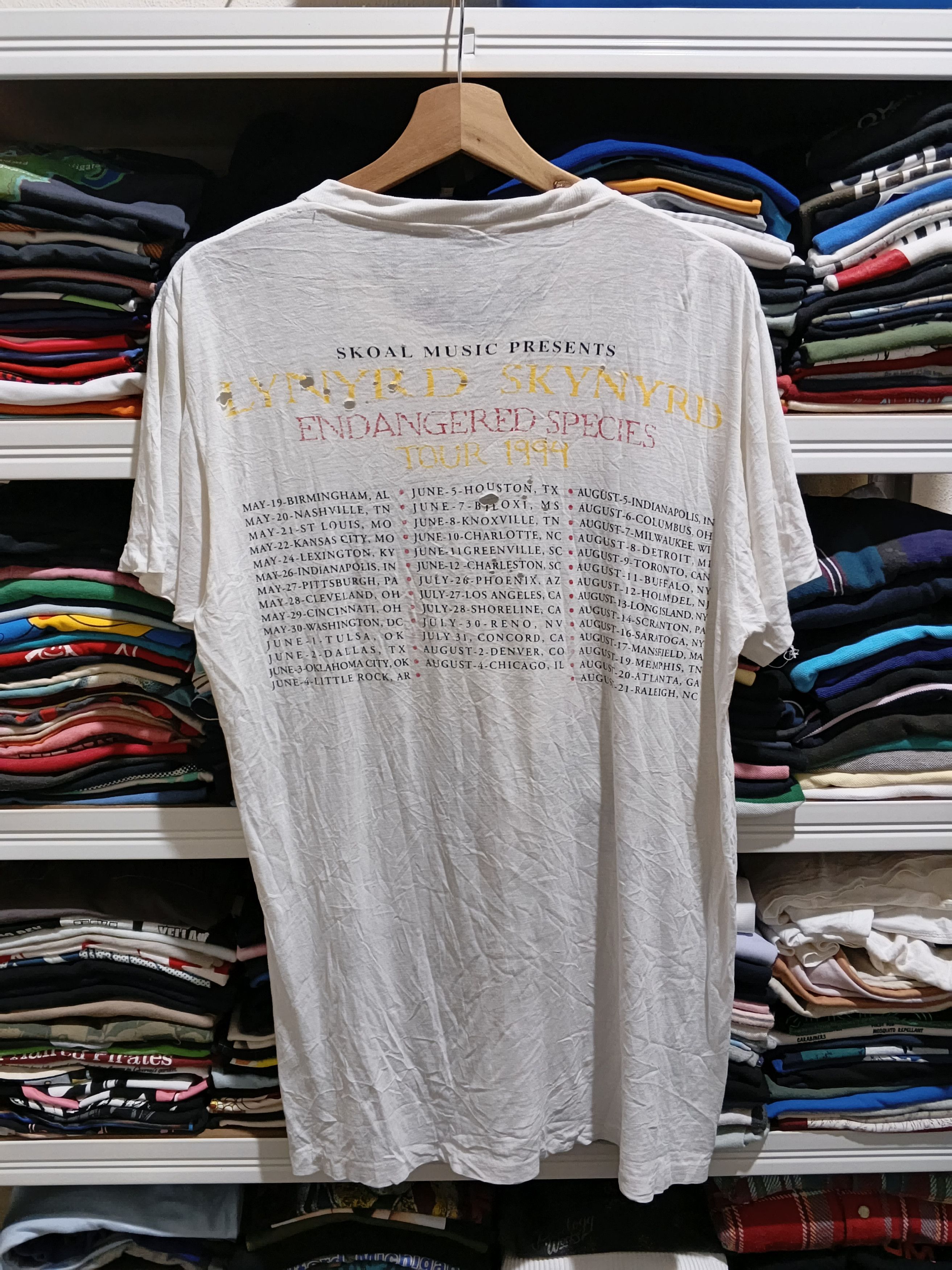 Band Tees Vintage Lynyrd Skynyrd Endangered Species Tour 1994 Size US L / EU 52-54 / 3 - 3 Thumbnail