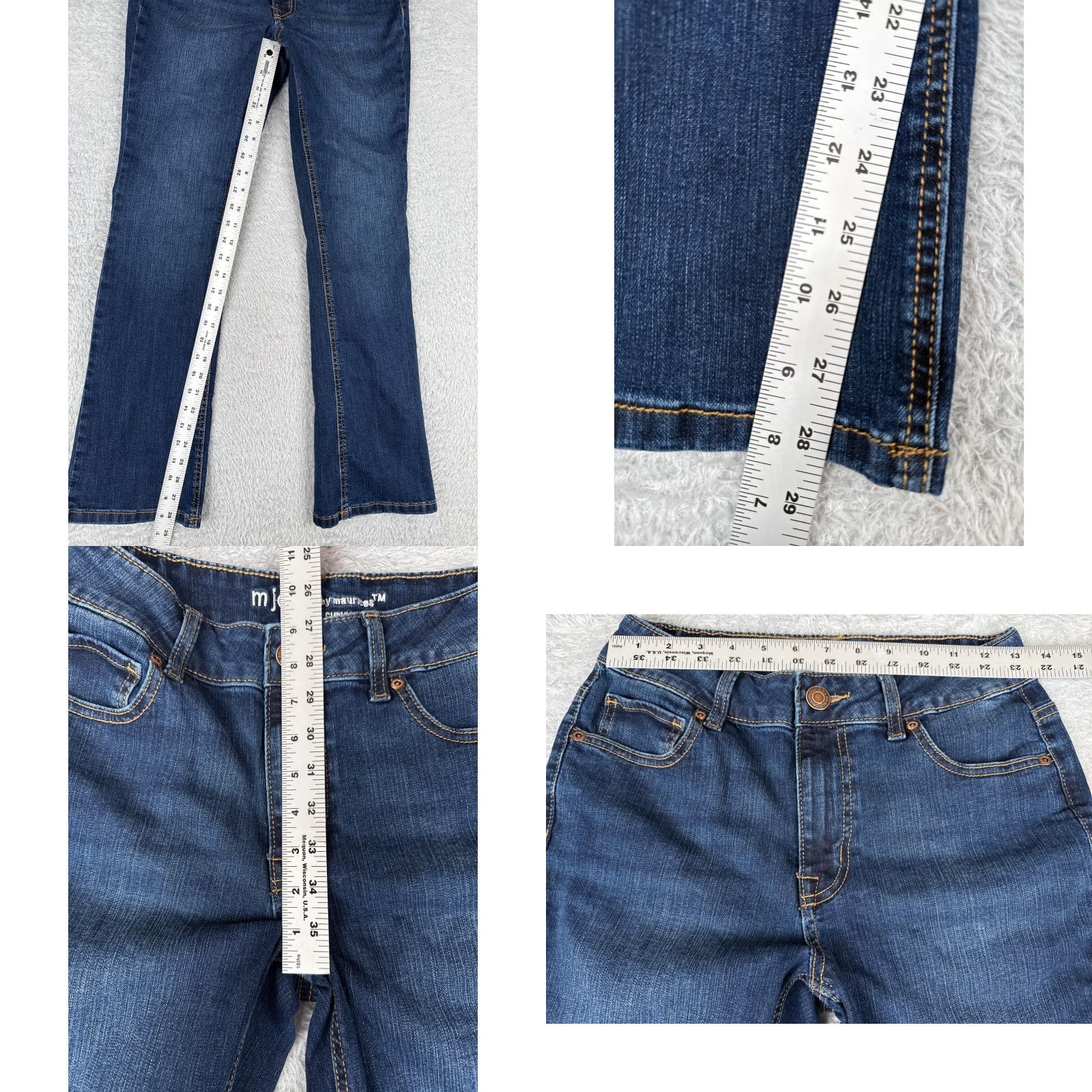 Vintage Maurices Jeans Women 4 S Blue Denim Bootcut Flare High Rise Curvy Cotton 26x28 Size 27" / US 4 / IT 40 - 8 Thumbnail